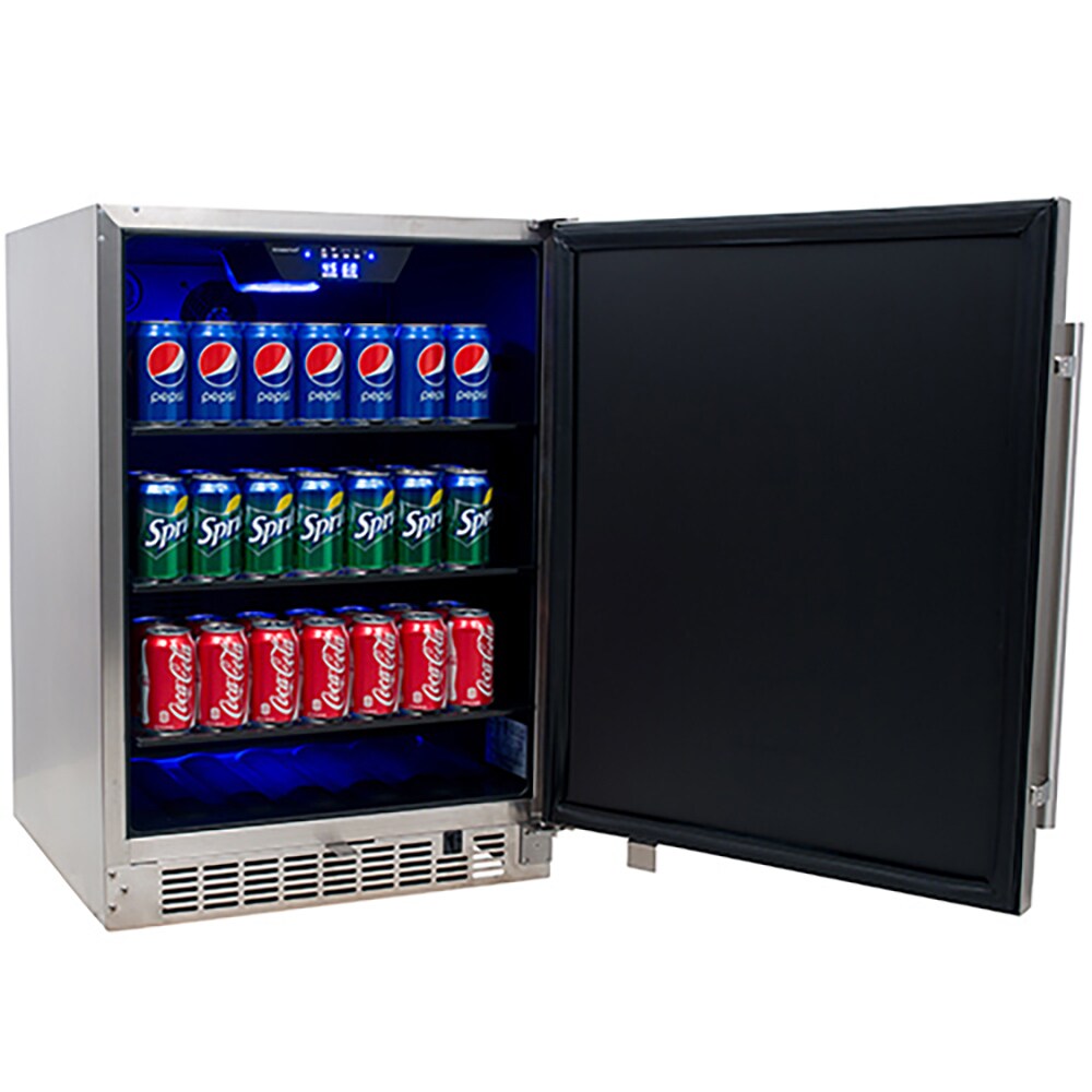EdgeStar 23.4375-in W 142 -Can Capacity Stainless Steel Built-in/Freestanding Indoor Beverage Refrigerator