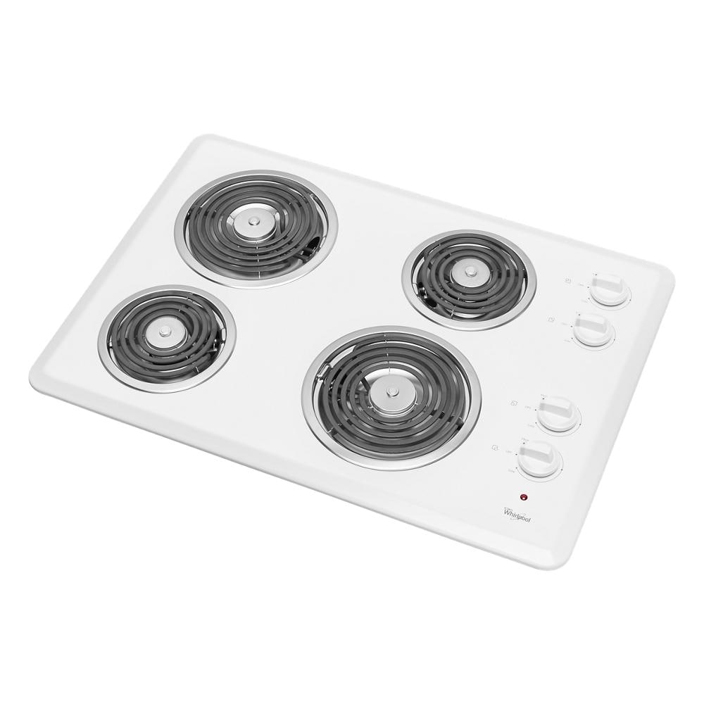 Whirlpool 30-in 4 burners Coil White Electric Cooktop
