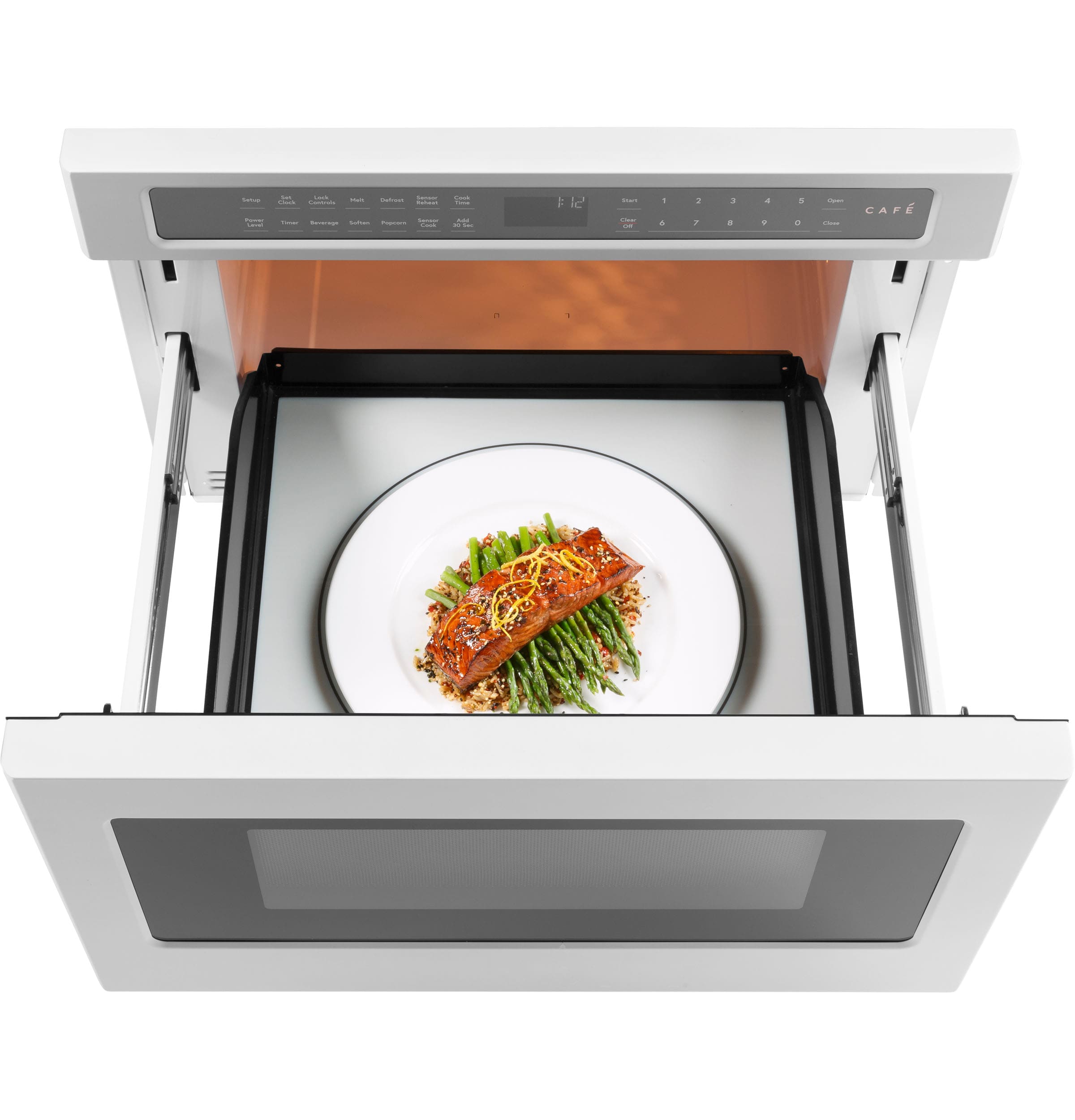 Cafe 23 9 in 1 2 cu ft Electronic 1000 Watt Microwave Drawer Matte White