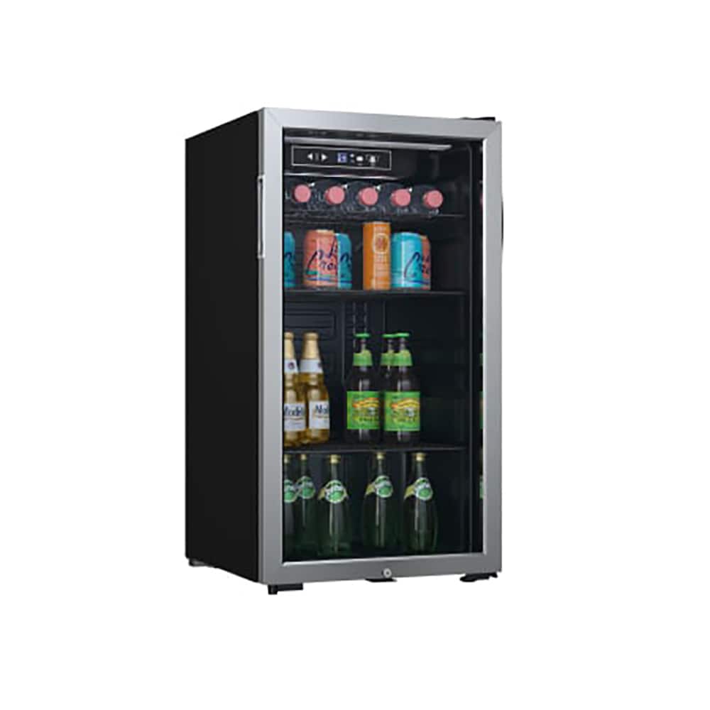 EdgeStar 17.50-in W 80 -Can Capacity Stainless Steel Freestanding Indoor Beverage Refrigerator with Glass Door