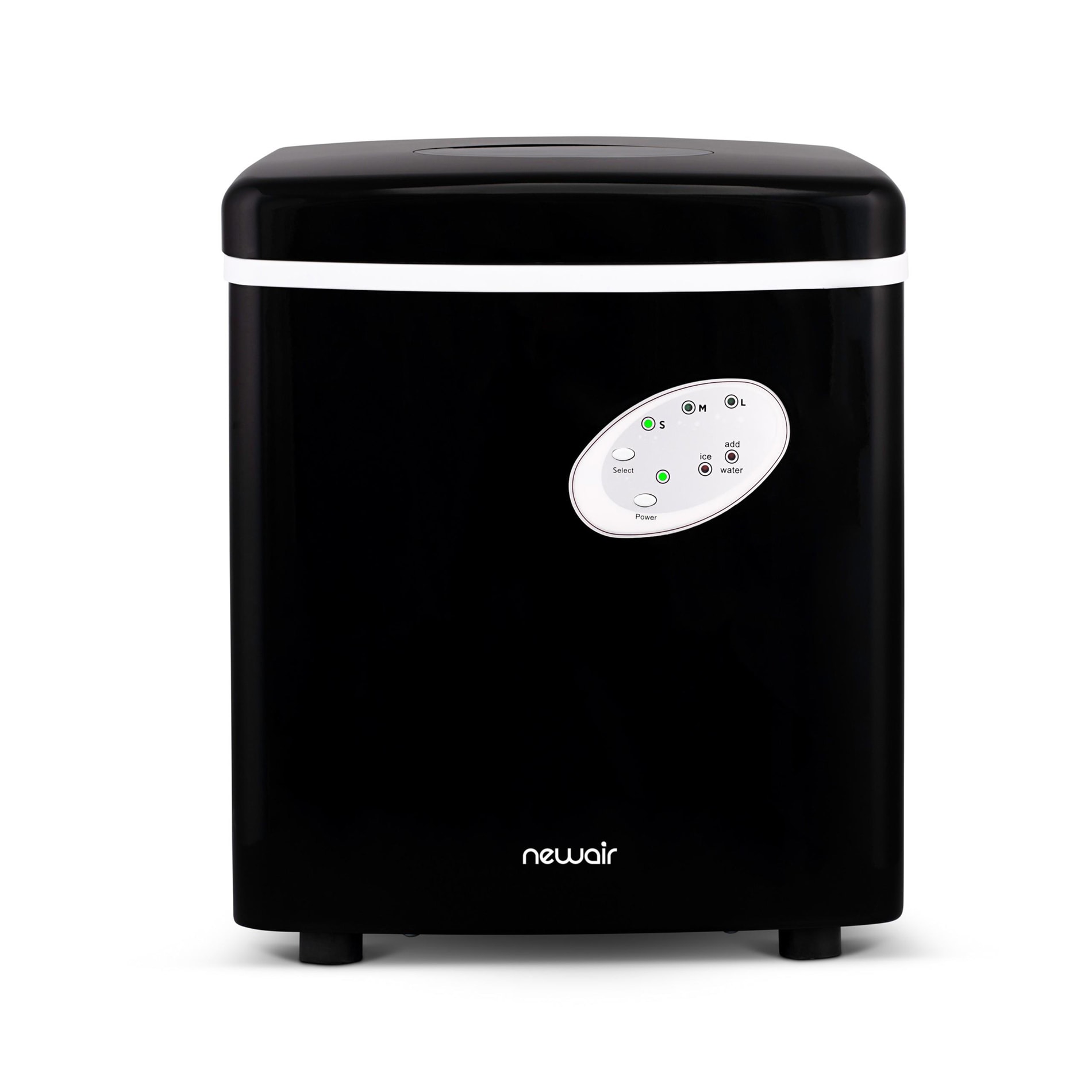 NewAir 28 lb Drop Down Door Portable Countertop Bullet Ice Maker Black
