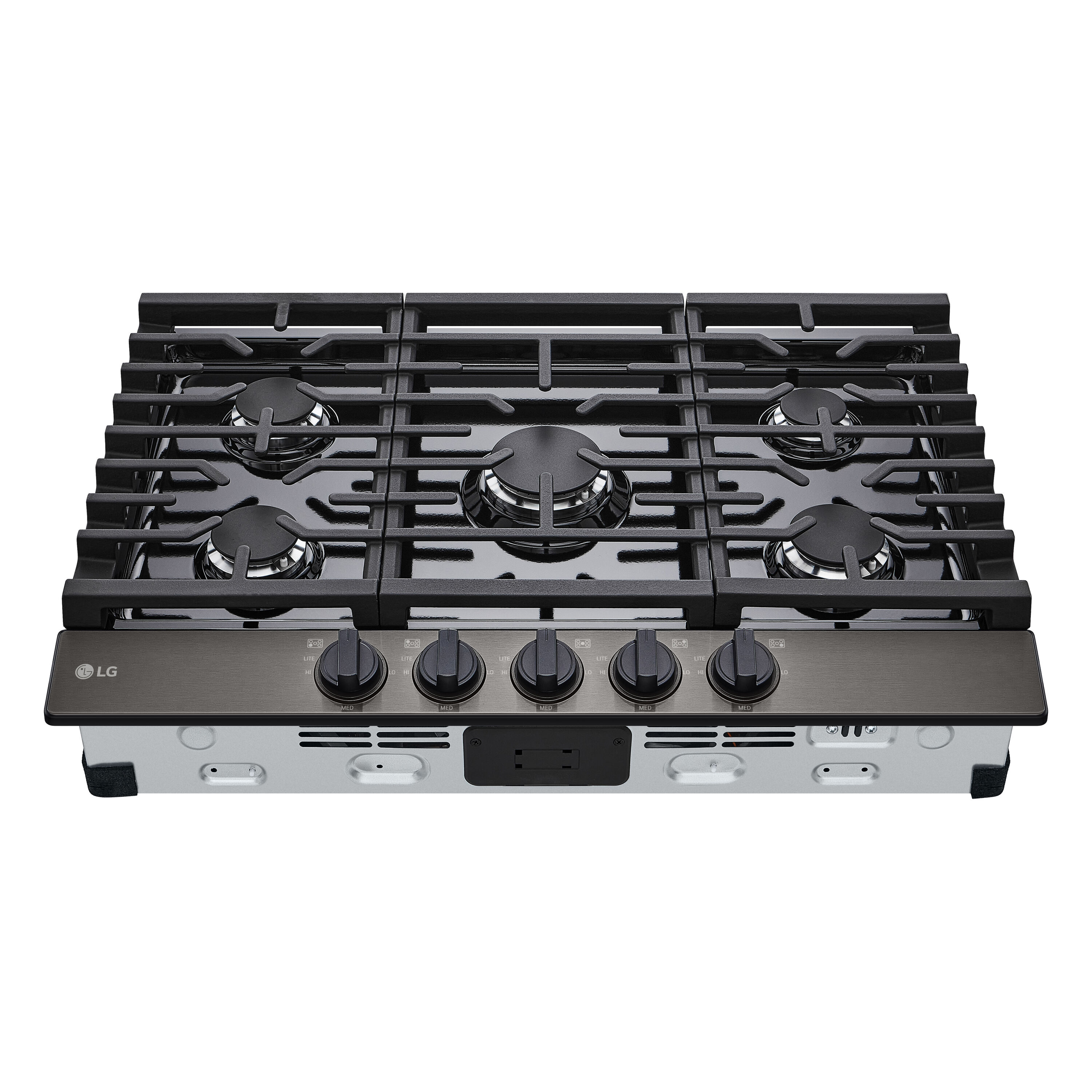 LG 30-in 5 burners Black Stainless steel Gas Cooktop