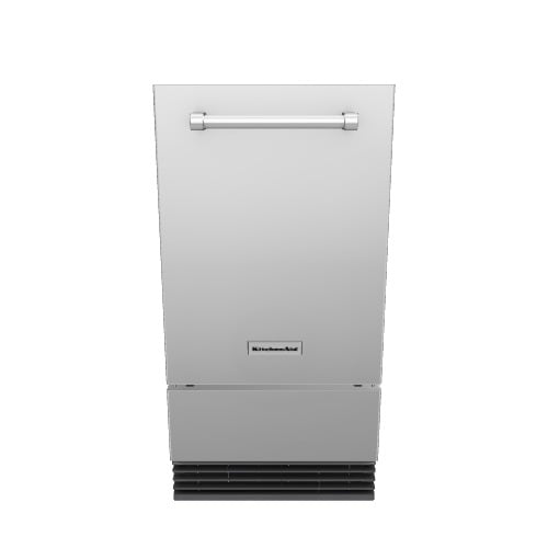 KitchenAid 29 lb Drop Down Door Built In Ice Maker Stainless Steel with PRINTSHIELD