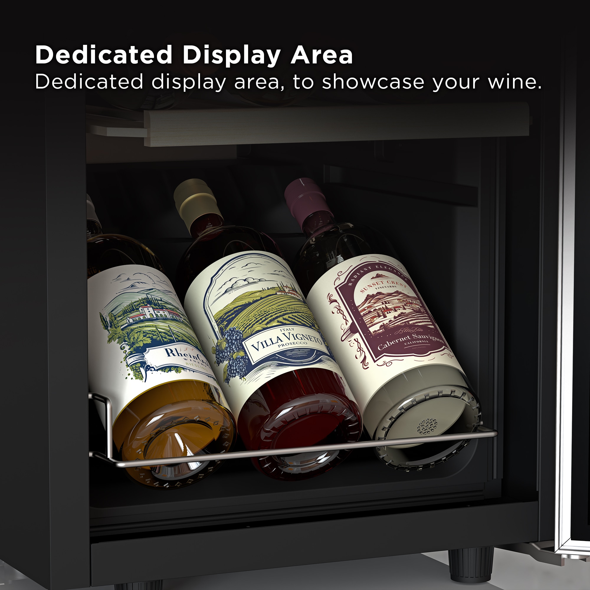 TCL 13.6-in W 18 -Bottles Stainless Steel Freestanding Indoor Wine Cooler