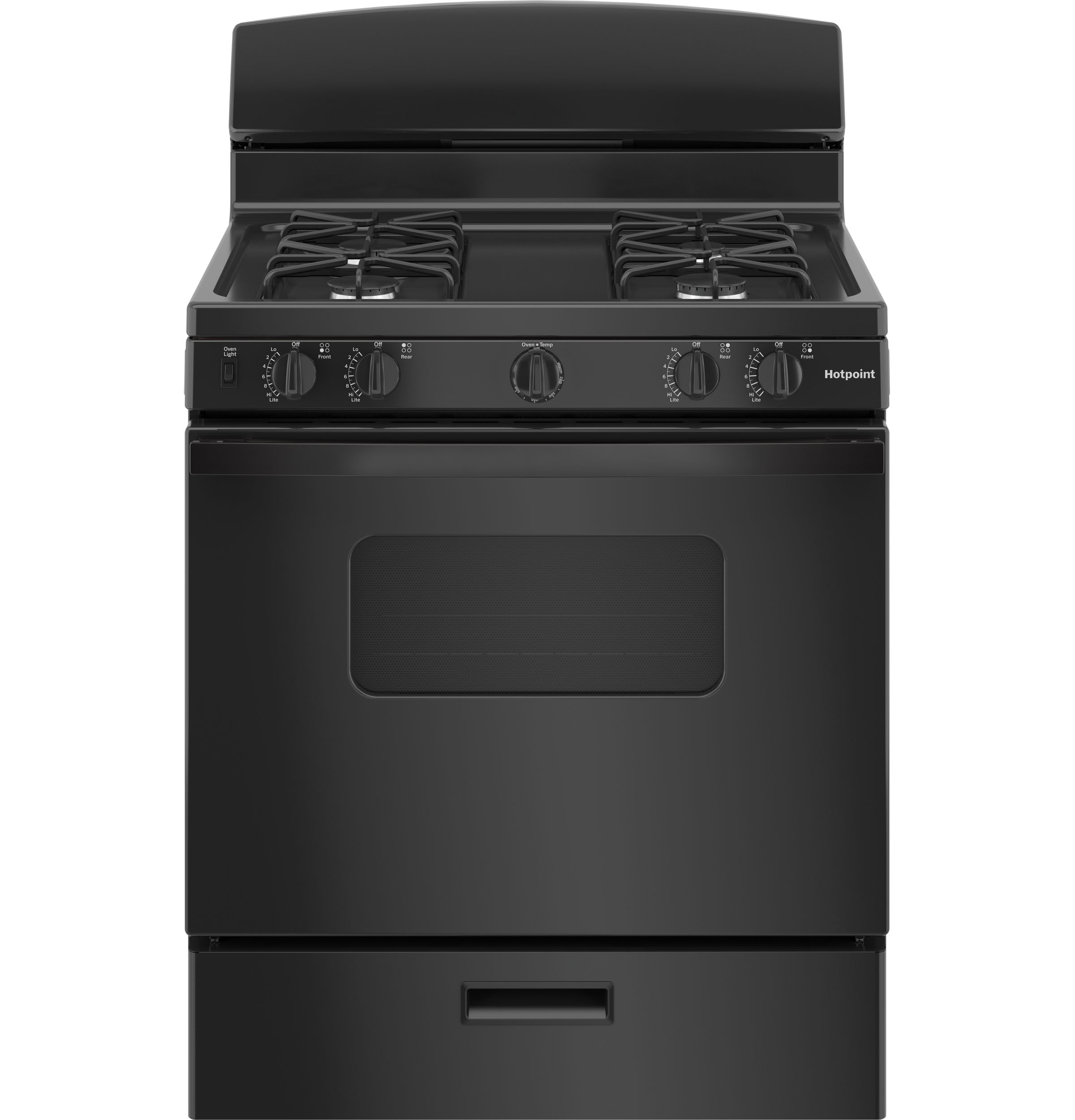 Hotpoint 30-in 4 burners 4.8-cu ft Freestanding Natural Gas Range ( Black )