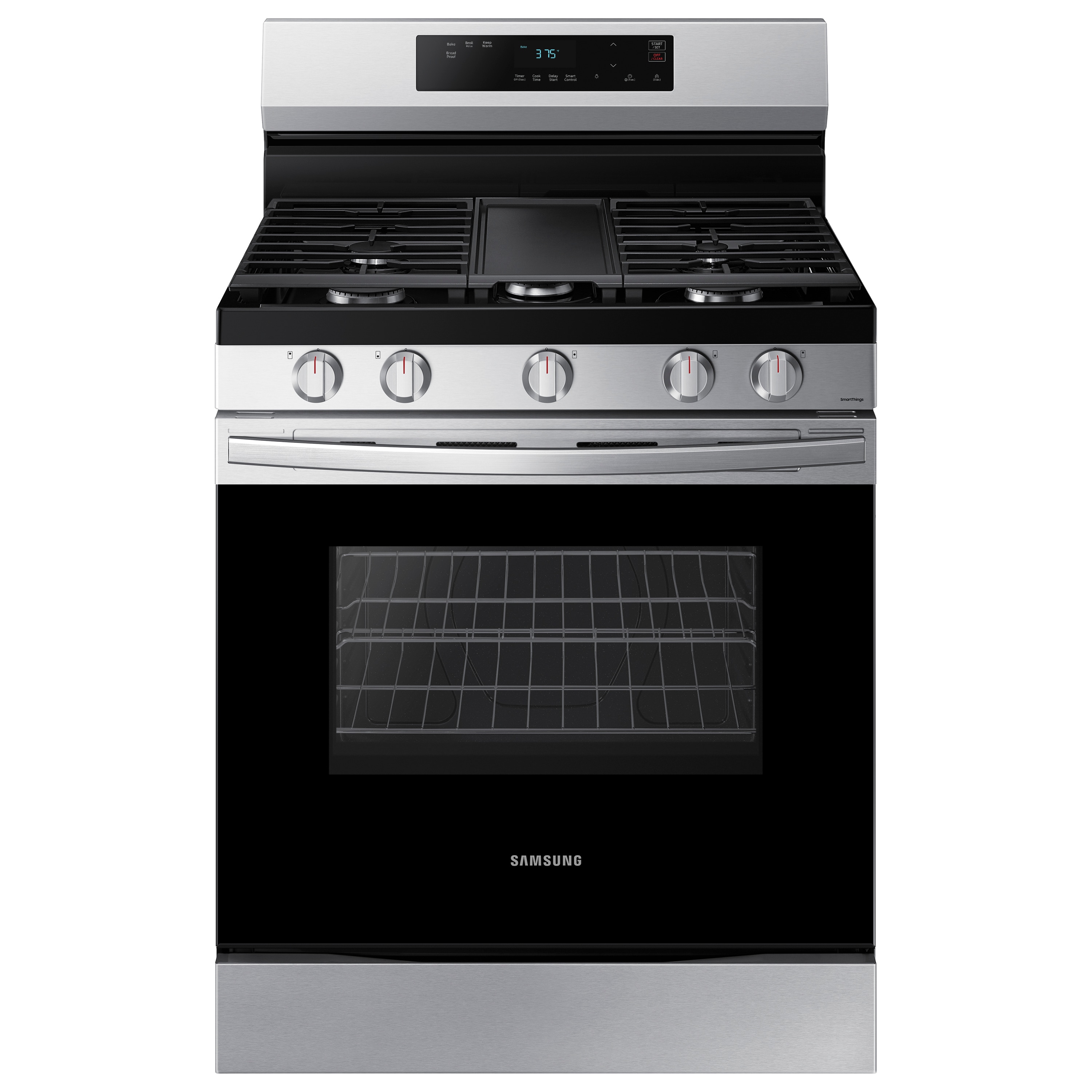 Samsung 30-in 5 burners 6.0-cu ft Freestanding Natural Gas Range ( Stainless Steel )