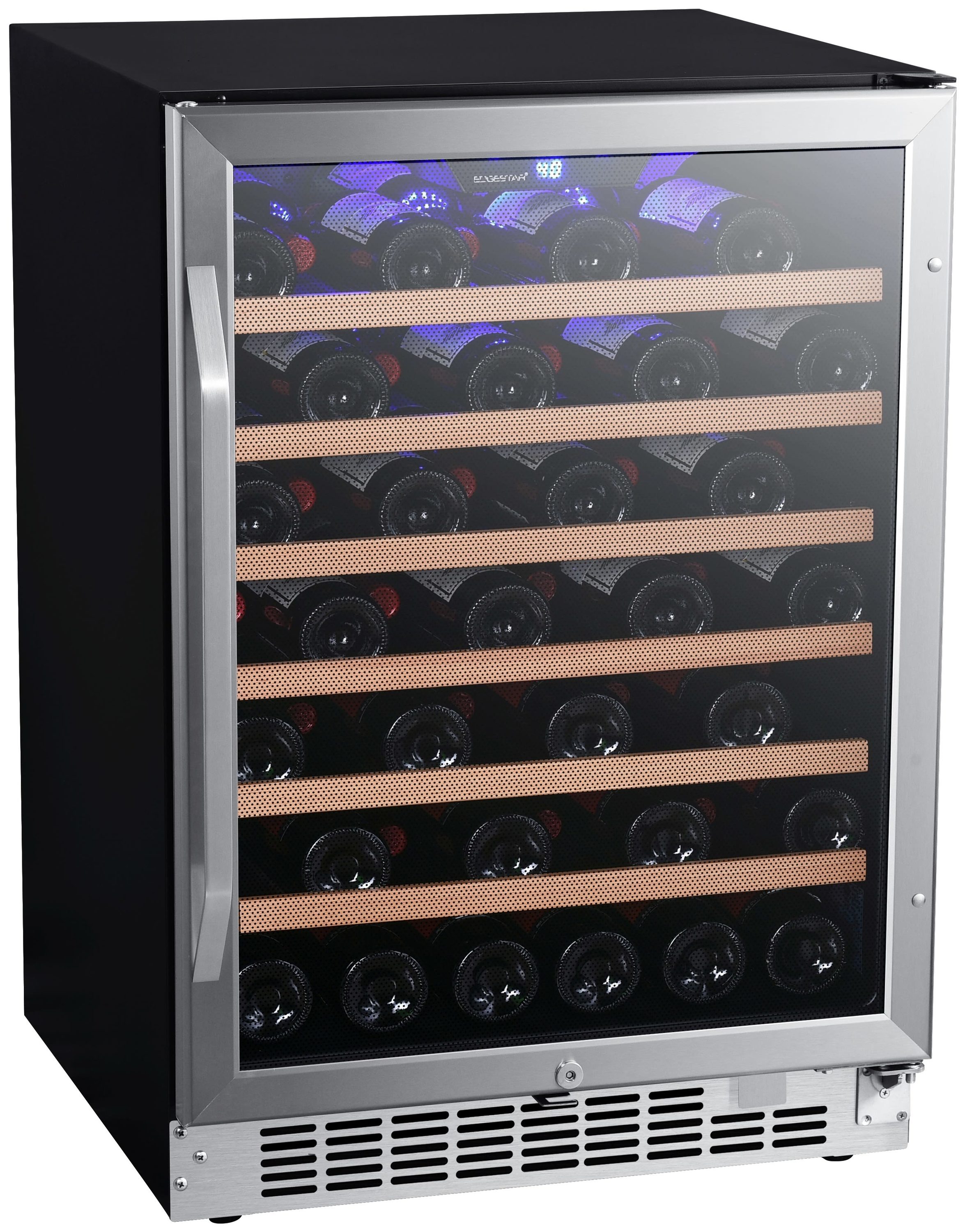 EdgeStar 23.5-in W 53 -Bottles Stainless Steel Built-in/Freestanding Indoor Wine Cooler