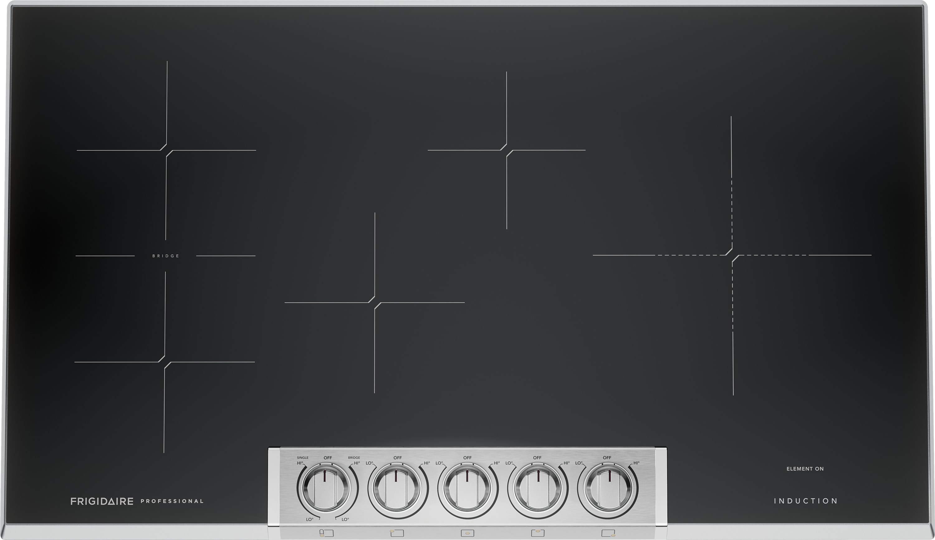 Frigidaire Professional 36-in 5 burners Stainless steel Induction Cooktop with Bridge Element