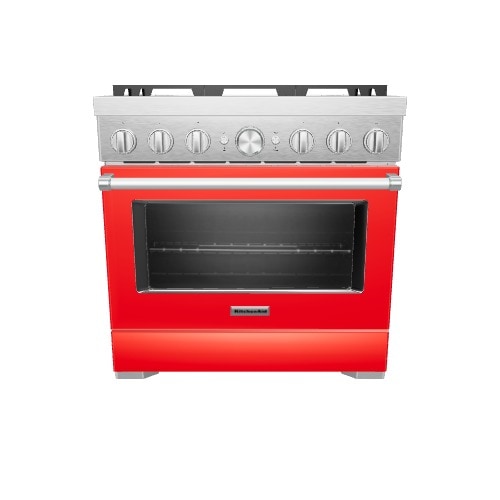 KitchenAid 36-in Deep recessed 6 burners Convection Oven Freestanding Dual Fuel Range ( Passion Red )