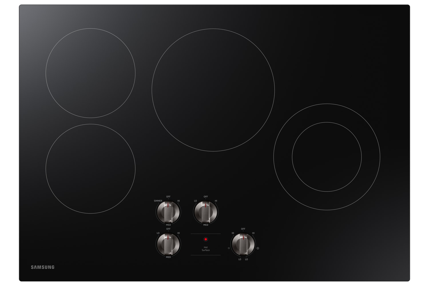 Samsung 30-in 5 burners Smooth Surface (Radiant) Black Electric Cooktop