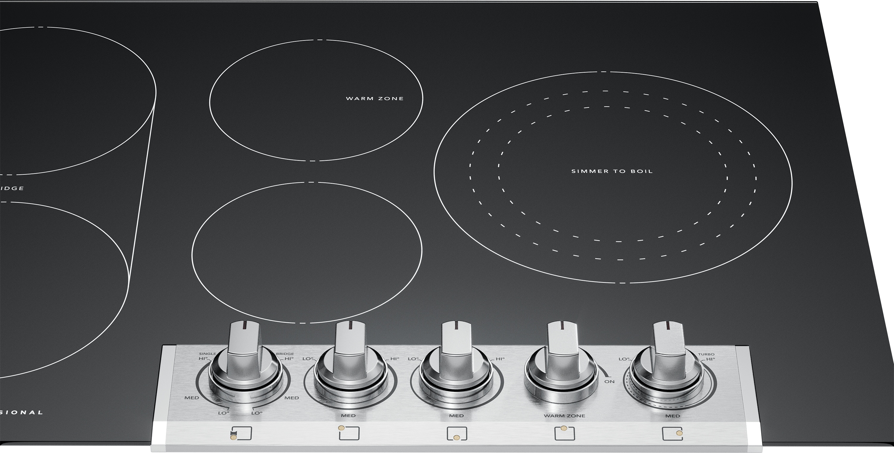 Frigidaire Professional 36-in 5 burners Smooth Surface (Radiant) Stainless steel Electric Cooktop with Bridge Element