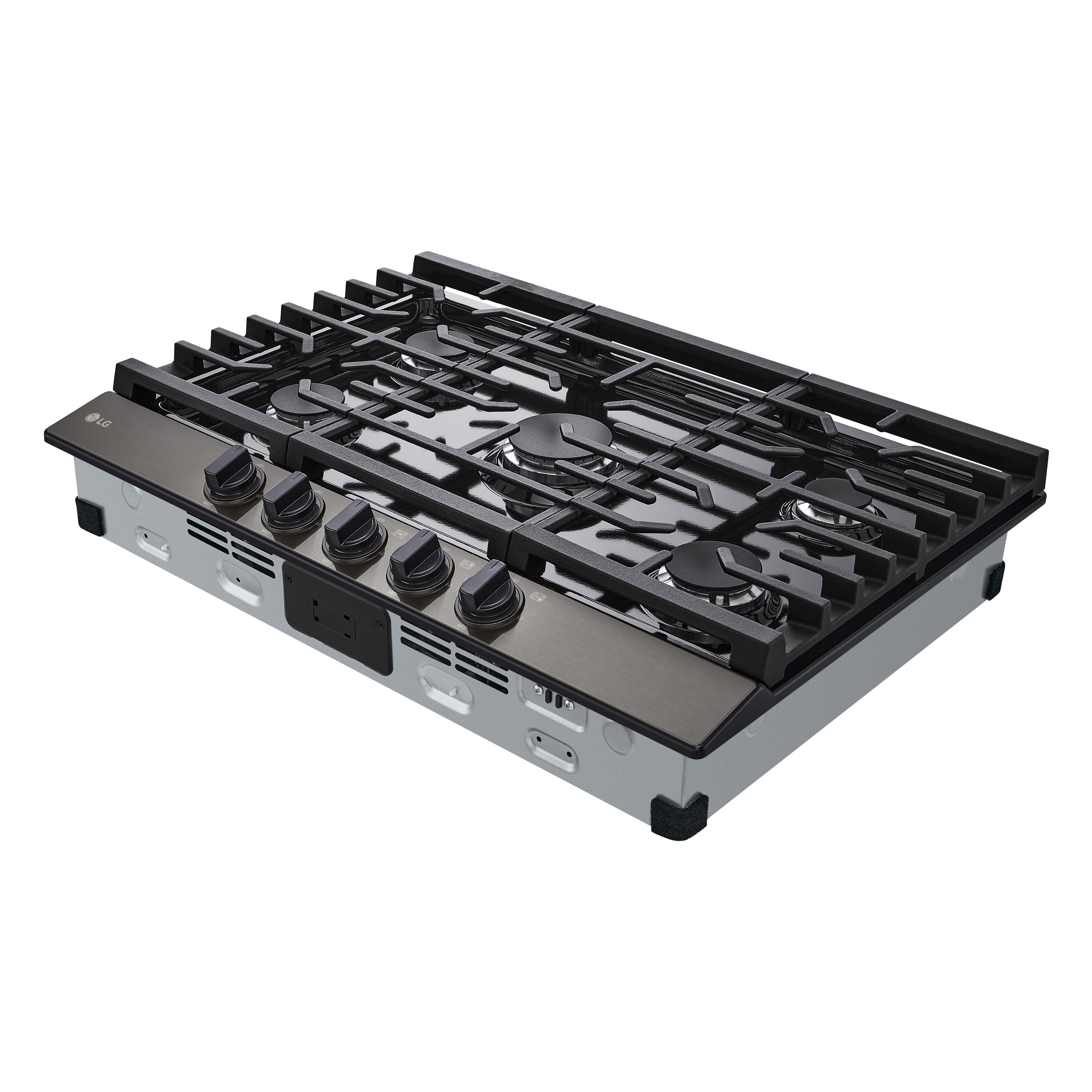 LG 30-in 5 burners Black Stainless steel Gas Cooktop