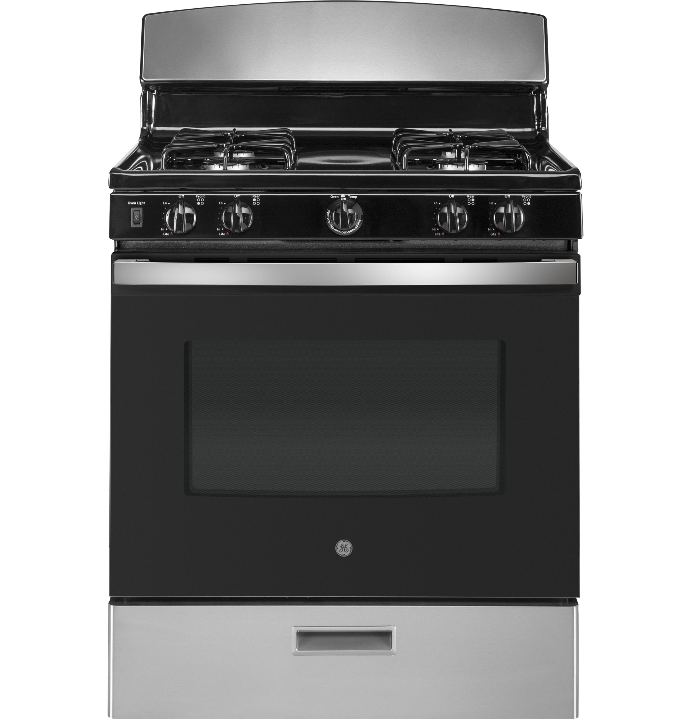 GE 30-in 4 burners 4.8-cu ft Freestanding Natural Gas Range ( Stainless Steel )