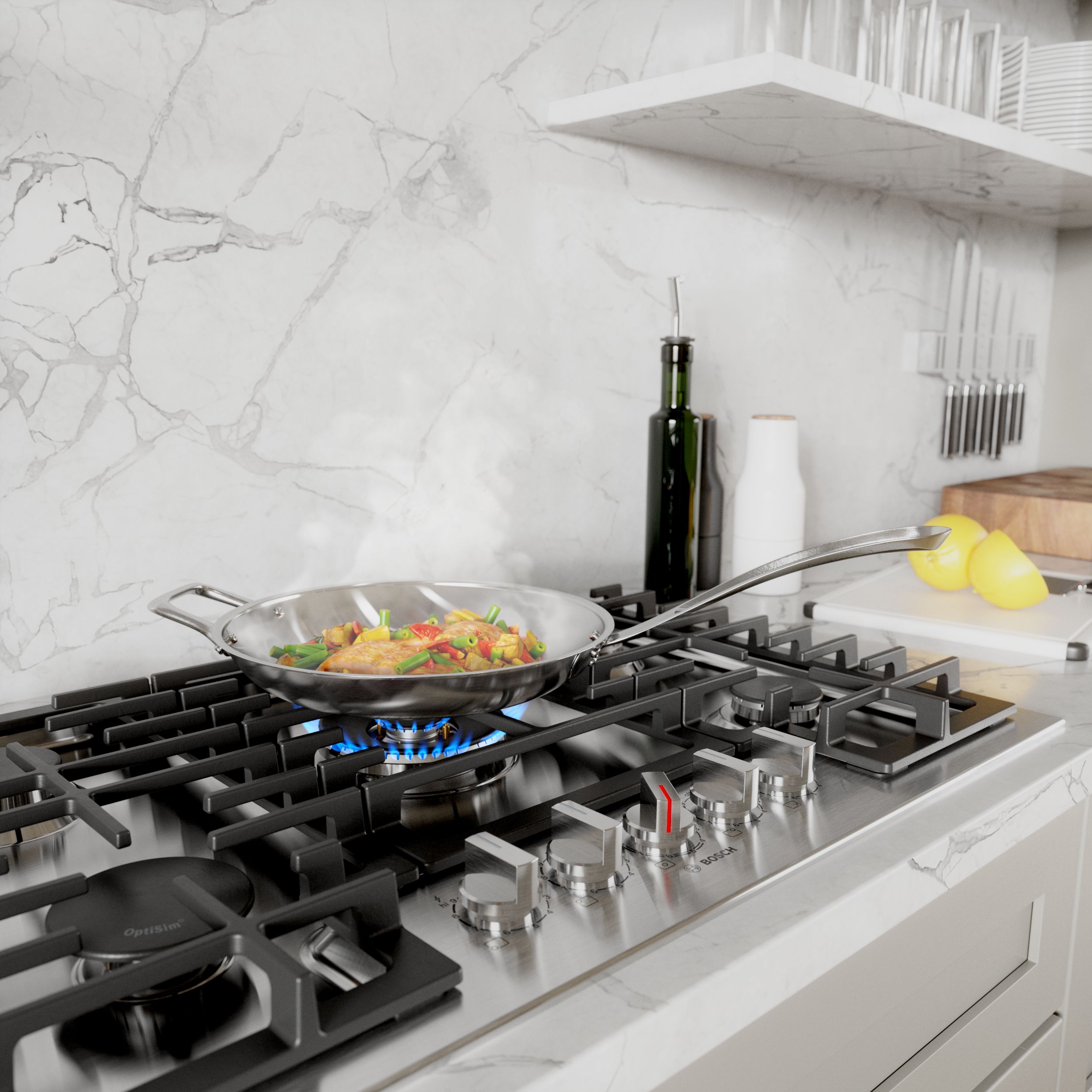 Bosch 800 Series 30-in 5 burners Stainless steel Gas Cooktop