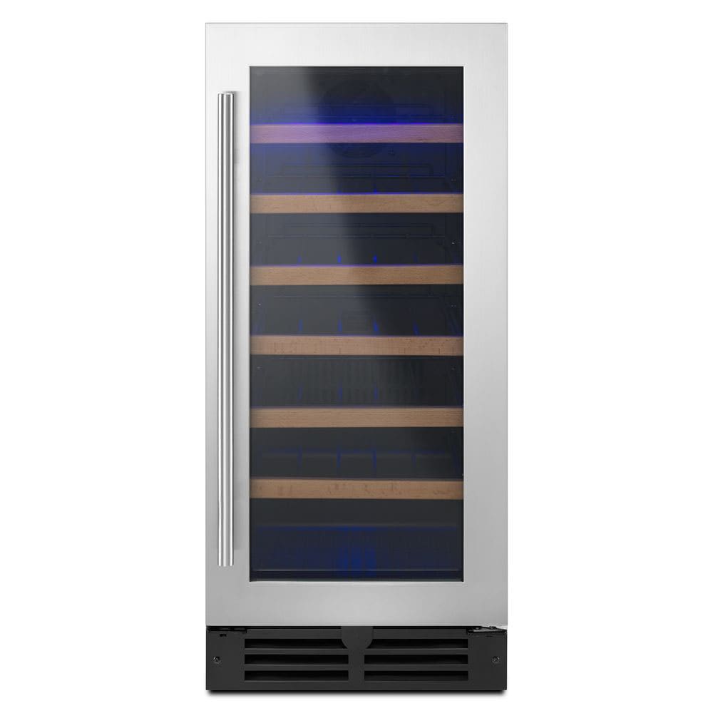 Whirlpool 15.0-in W 34 -Bottles Black-on-Stainless Built-in/Freestanding Indoor Wine Cooler