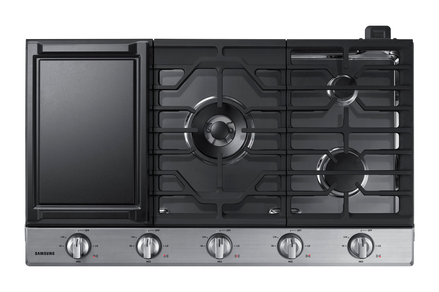 Samsung 36-in 5 burners Stainless steel Gas Cooktop (Griddle Included)