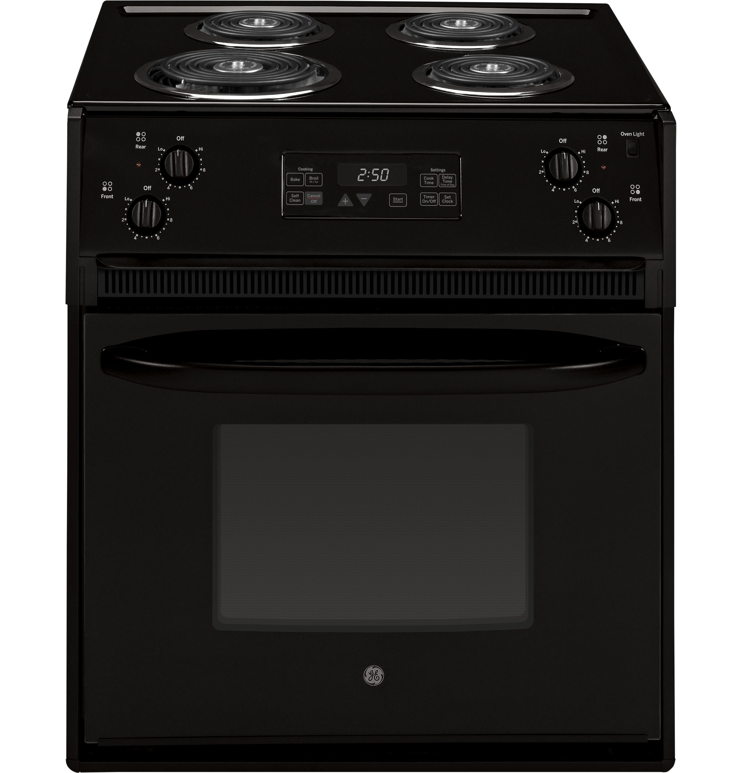 GE 27-in 4 burners 3.0-cu ft Drop-In Electric Range ( Black )