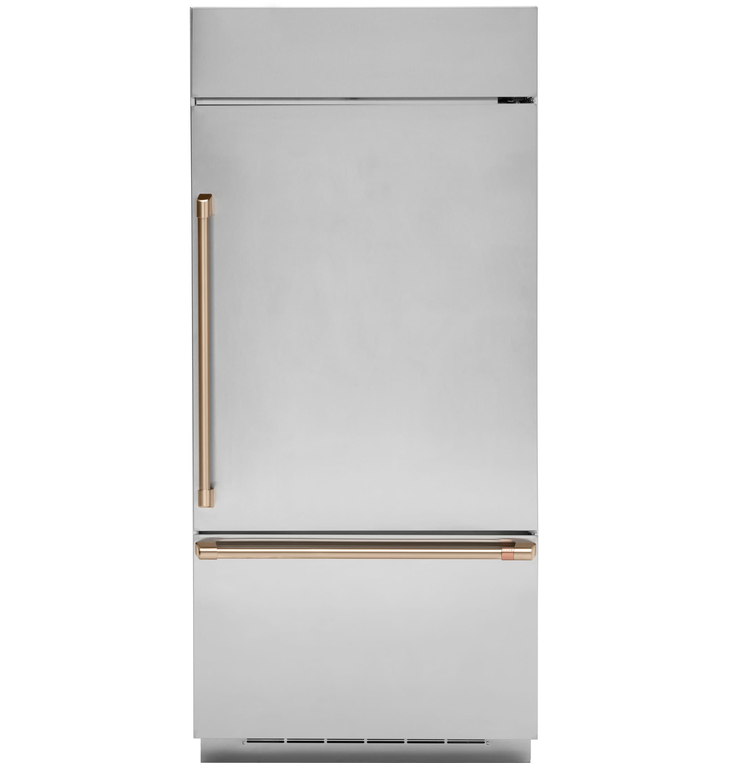 Cafe Built In Bottom Mount Refrigerator 2 Piece Handle Kit Brushed Bronze