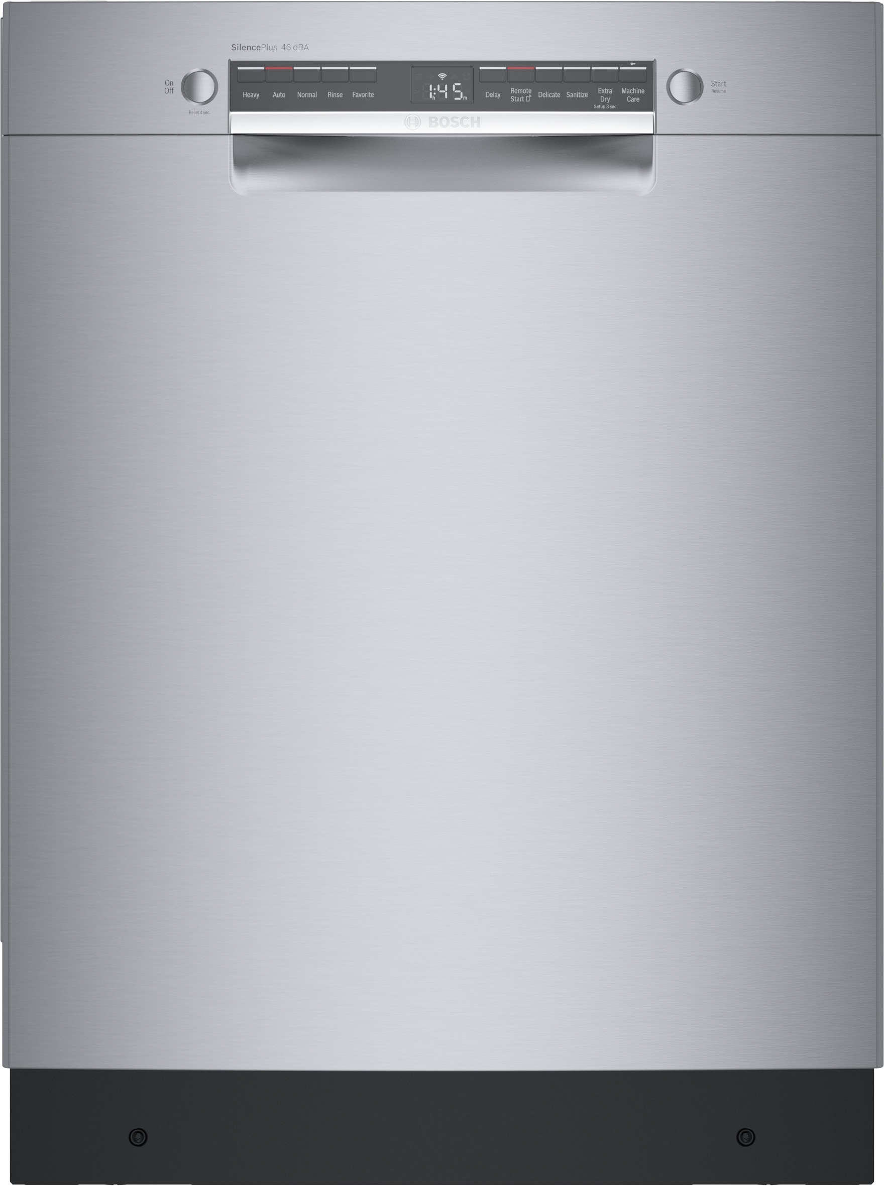 Bosch Front Control 24 in Smart Built In Dishwasher With Third Rack Stainless Steel 46 dBA