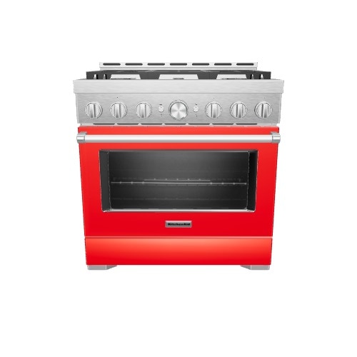 KitchenAid 36-in 6 burners 5.1-cu ft Convection Oven Freestanding Natural Gas Range ( Passion Red )