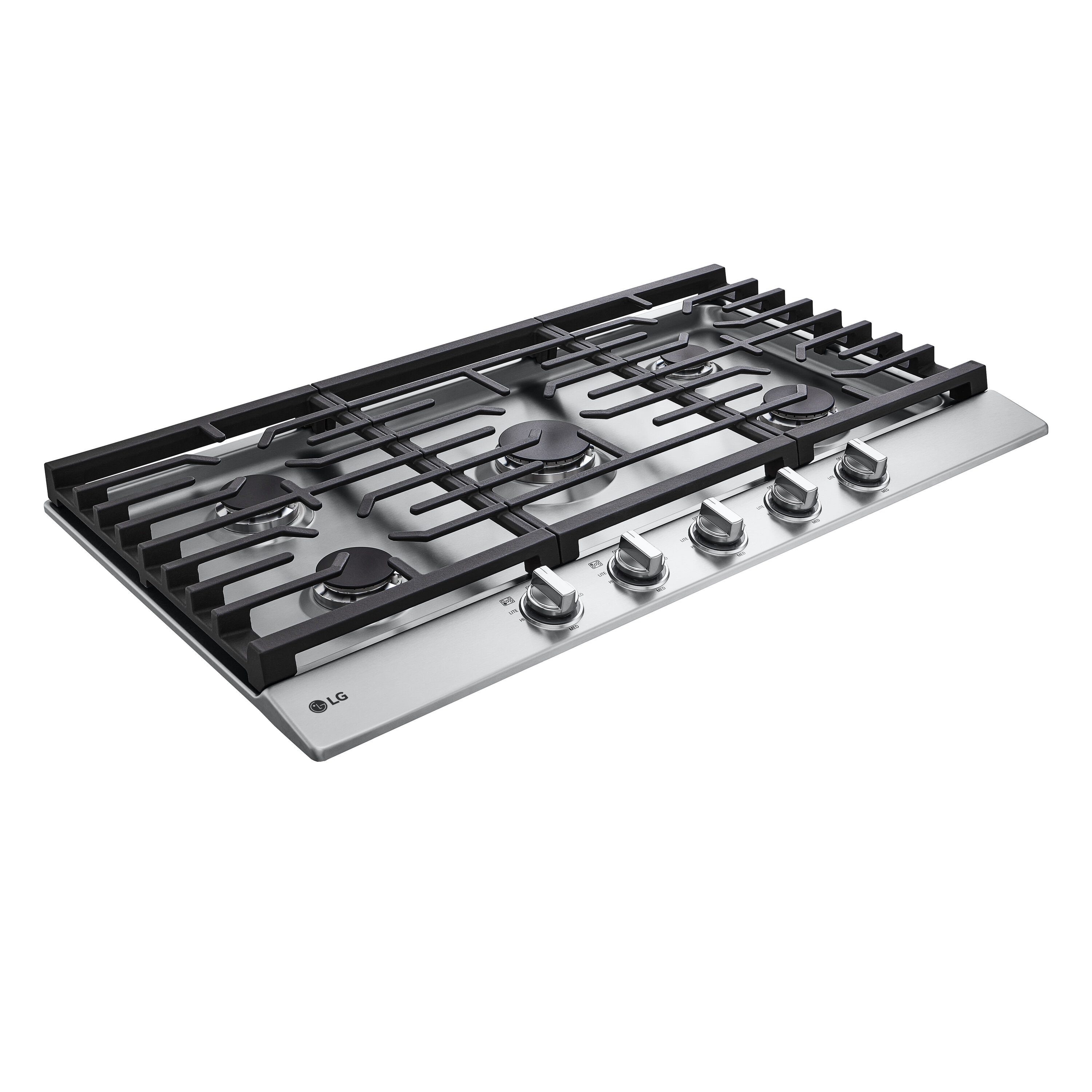 LG 36-in 5 burners Stainless steel Gas Cooktop