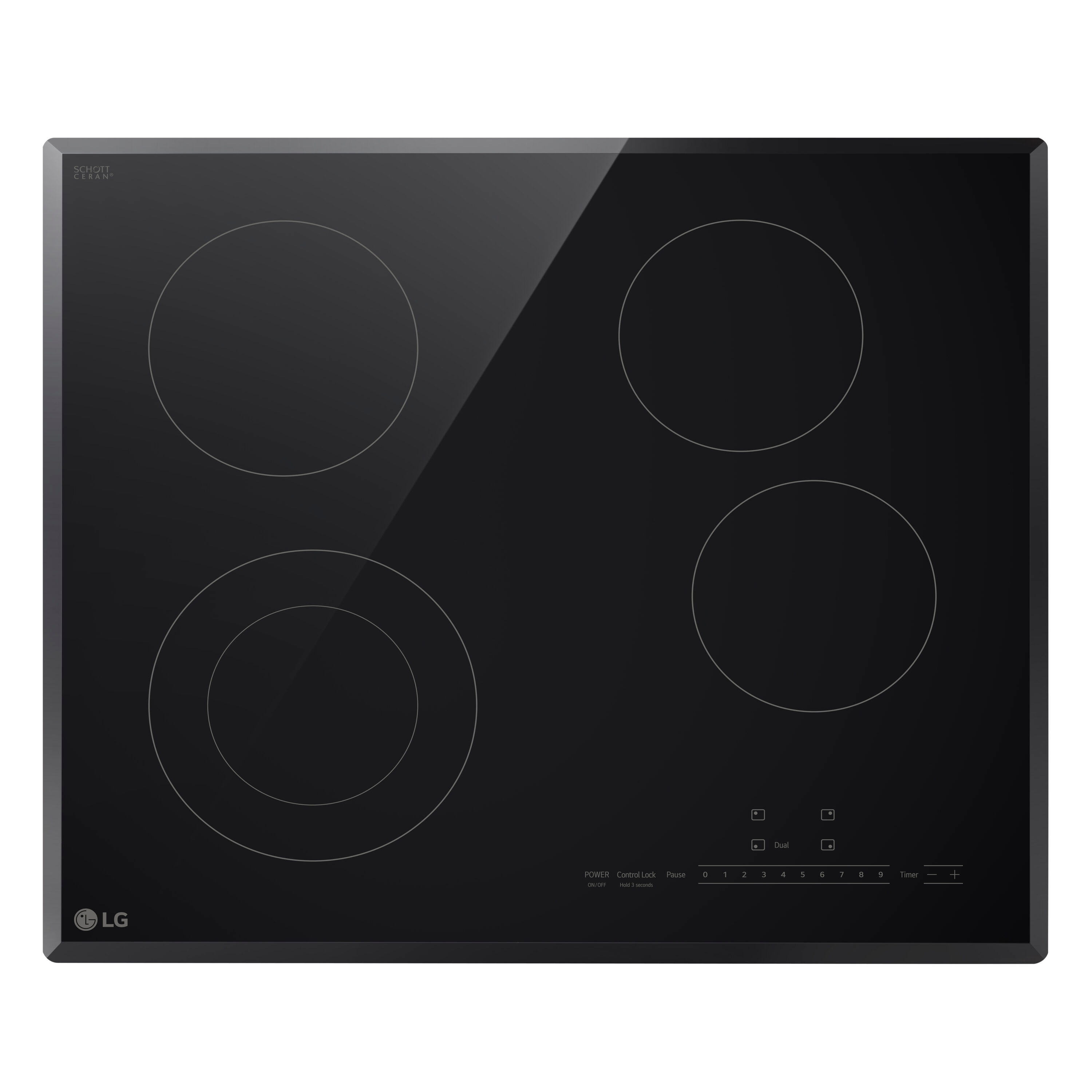 LG 24-in 4 burners Smooth Surface (Radiant) Black Electric Cooktop