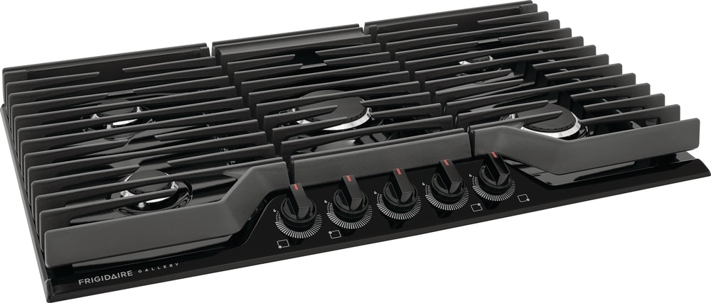 Frigidaire Gallery 36-in 5 burners Black Gas Cooktop
