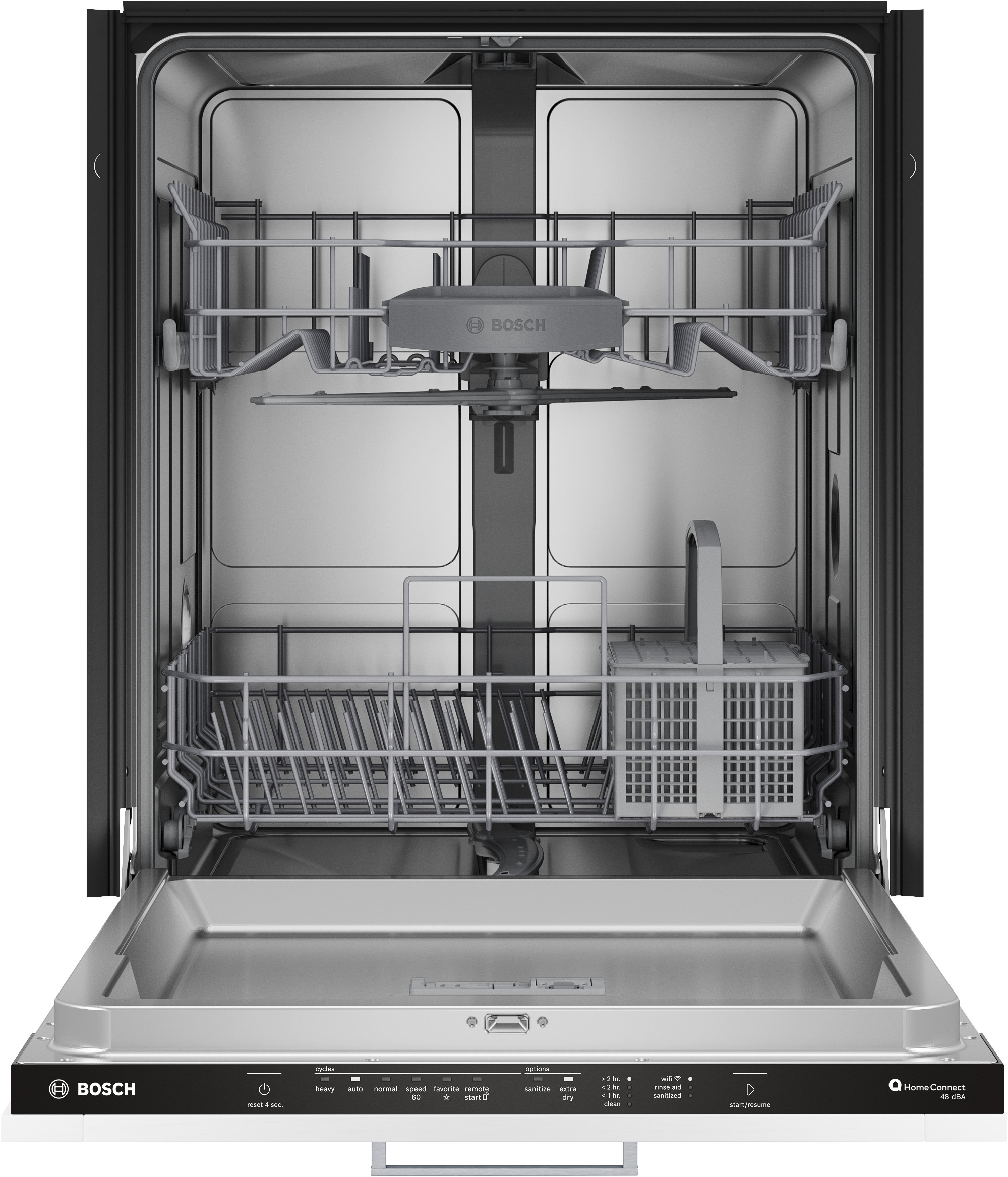 Bosch 100 Series 24 in Top Control Built in Dishwasher Custom Panel Ready ENERGY STAR 48 Decibel Very Quiet Sound Level