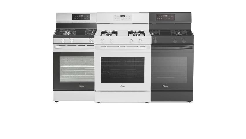 Midea 30-in 4 burners 6.1-cu ft Freestanding Natural Gas Range ( Stainless steel )