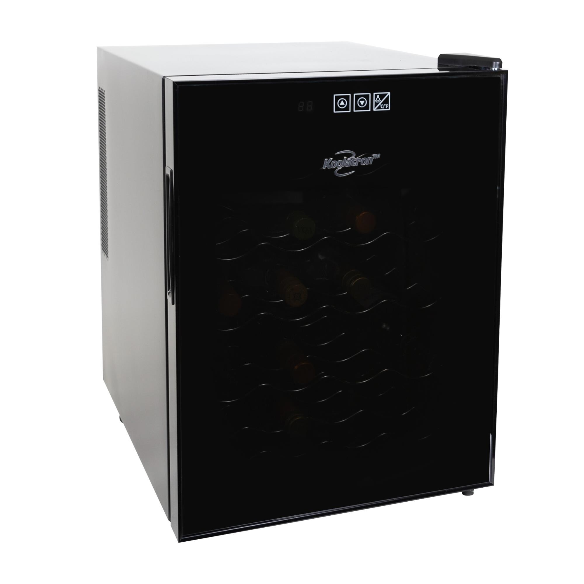 Koolatron 15.75-in W 20 -Bottles Black Enhanced Cooling 20 Bottle Capacity Freestanding Indoor Wine Cooler