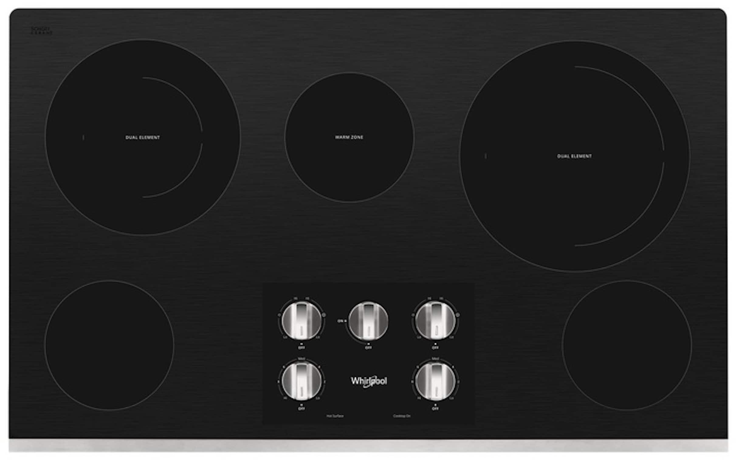 Whirlpool 36-in 5 burners Smooth Surface (Radiant) Stainless steel Electric Cooktop