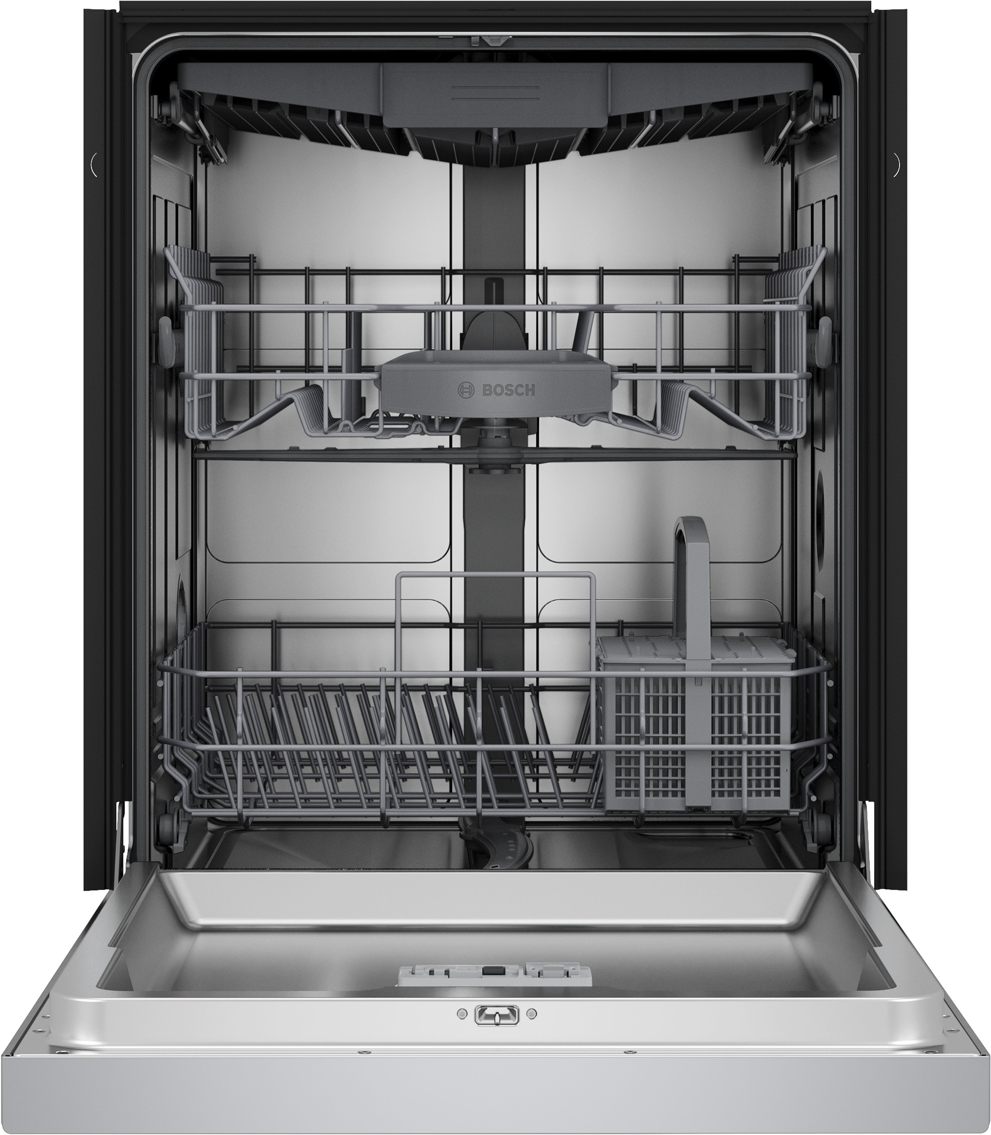 Bosch 300 Series 24 in Front Control Built in Dishwasher With Third Rack Stainless steel 48 Decibel Very Quiet Sound Level