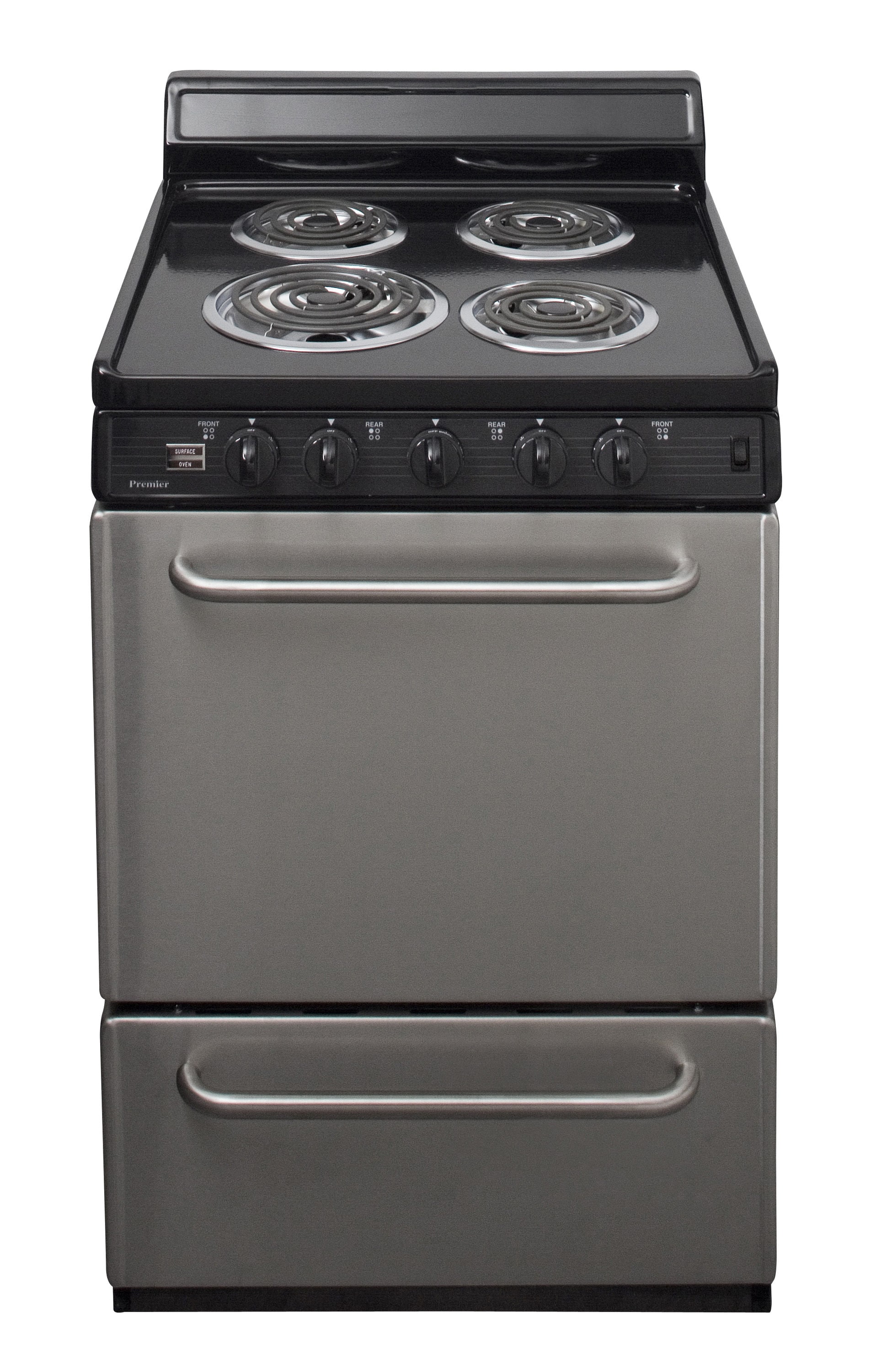 Premier 24-in 4 burners 2.9-cu ft Freestanding Electric Range with WipeClean Coating ( Stainless )