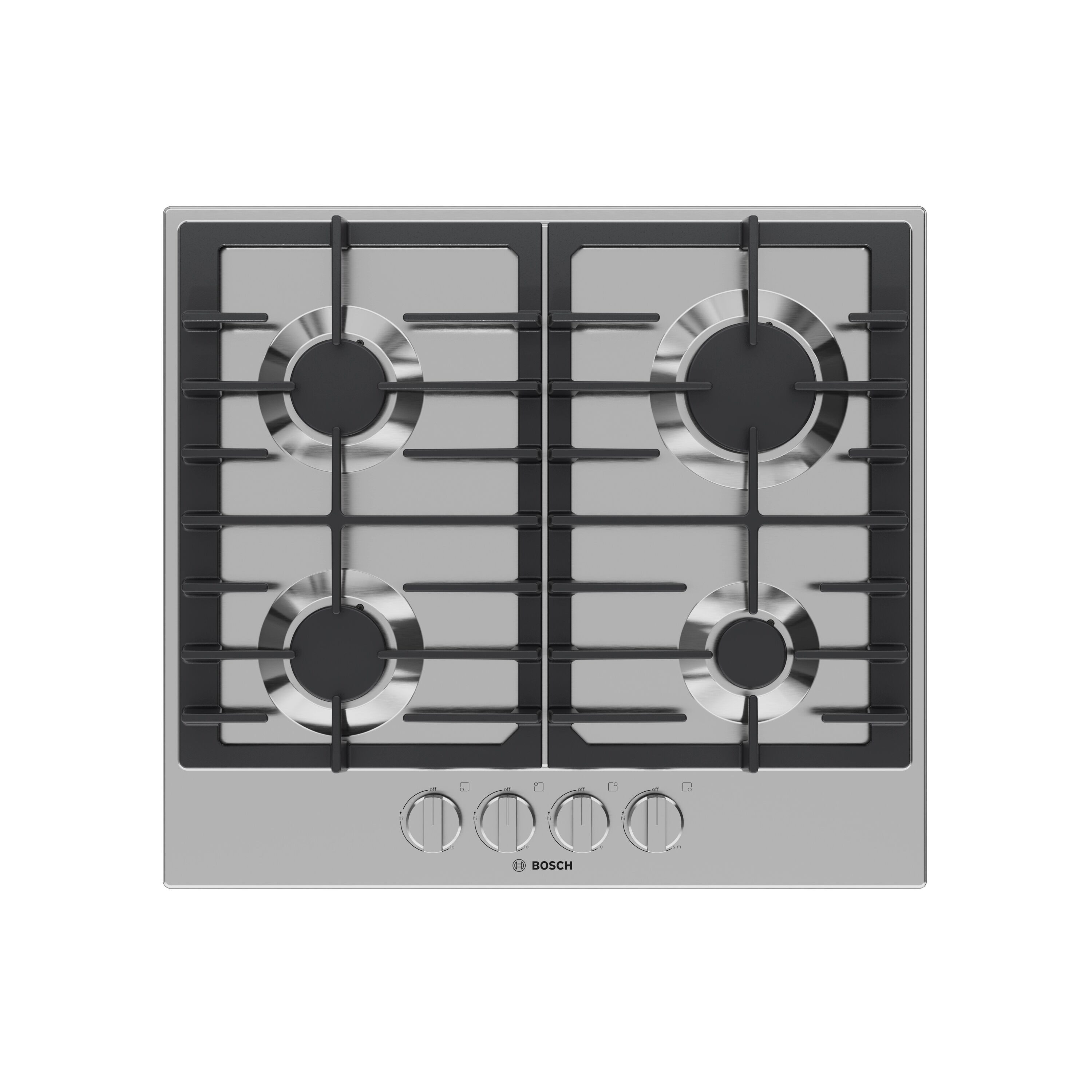 Bosch 300 Series 24-in 4 burners Stainless steel Gas Cooktop