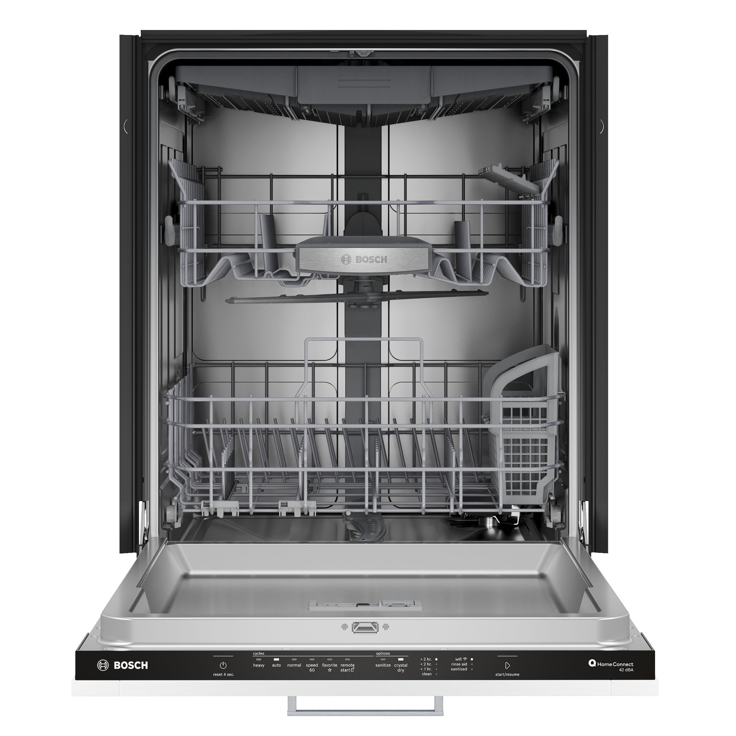 Bosch 800 Series 24 in Top Control Built in Dishwasher With Third Rack Stainless Steel ENERGY STAR 42 Decibel Quietest Sound Level
