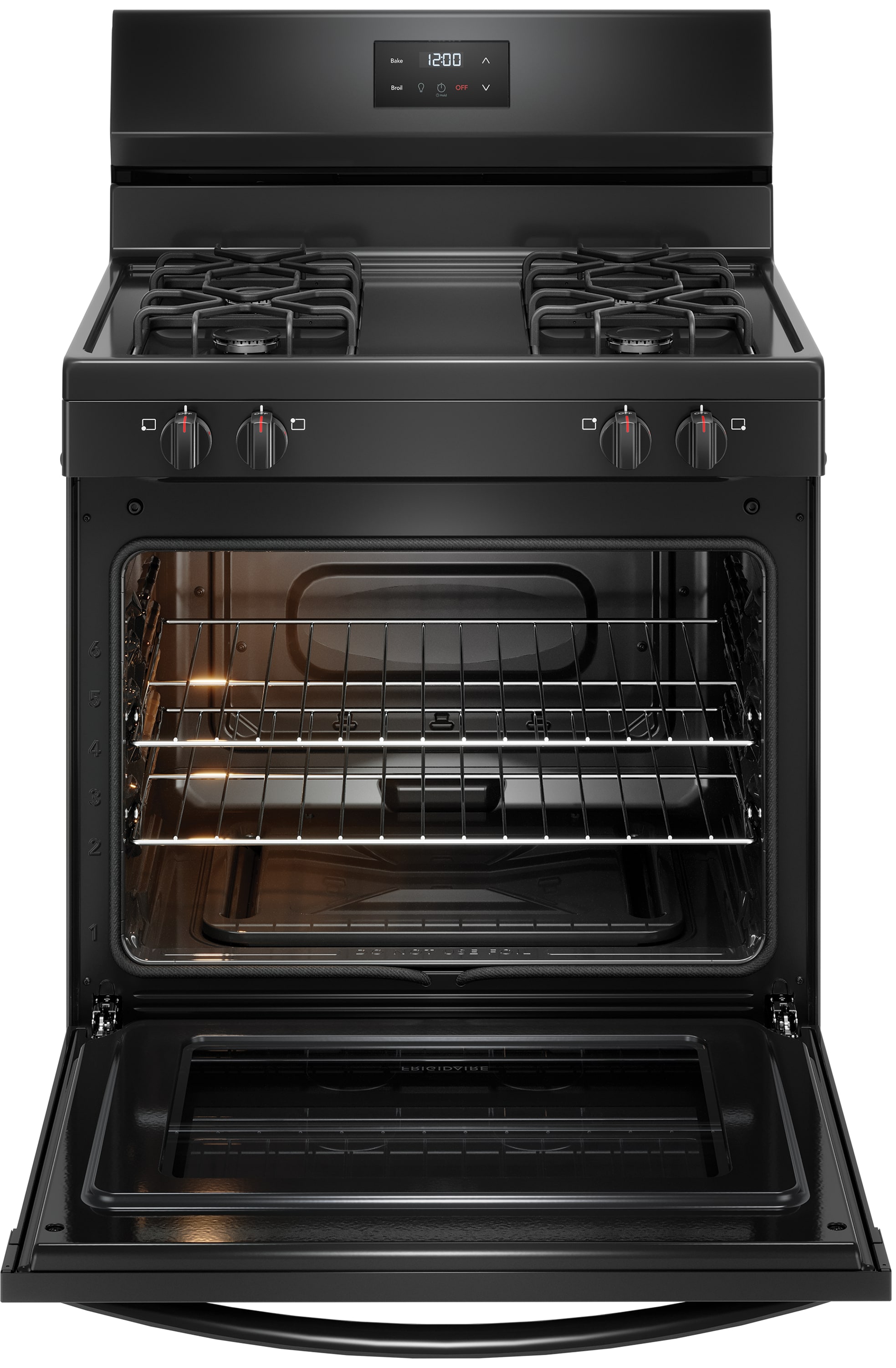Frigidaire 30-in 4 burners 5.1-cu ft Freestanding Natural Gas Range ( Black )