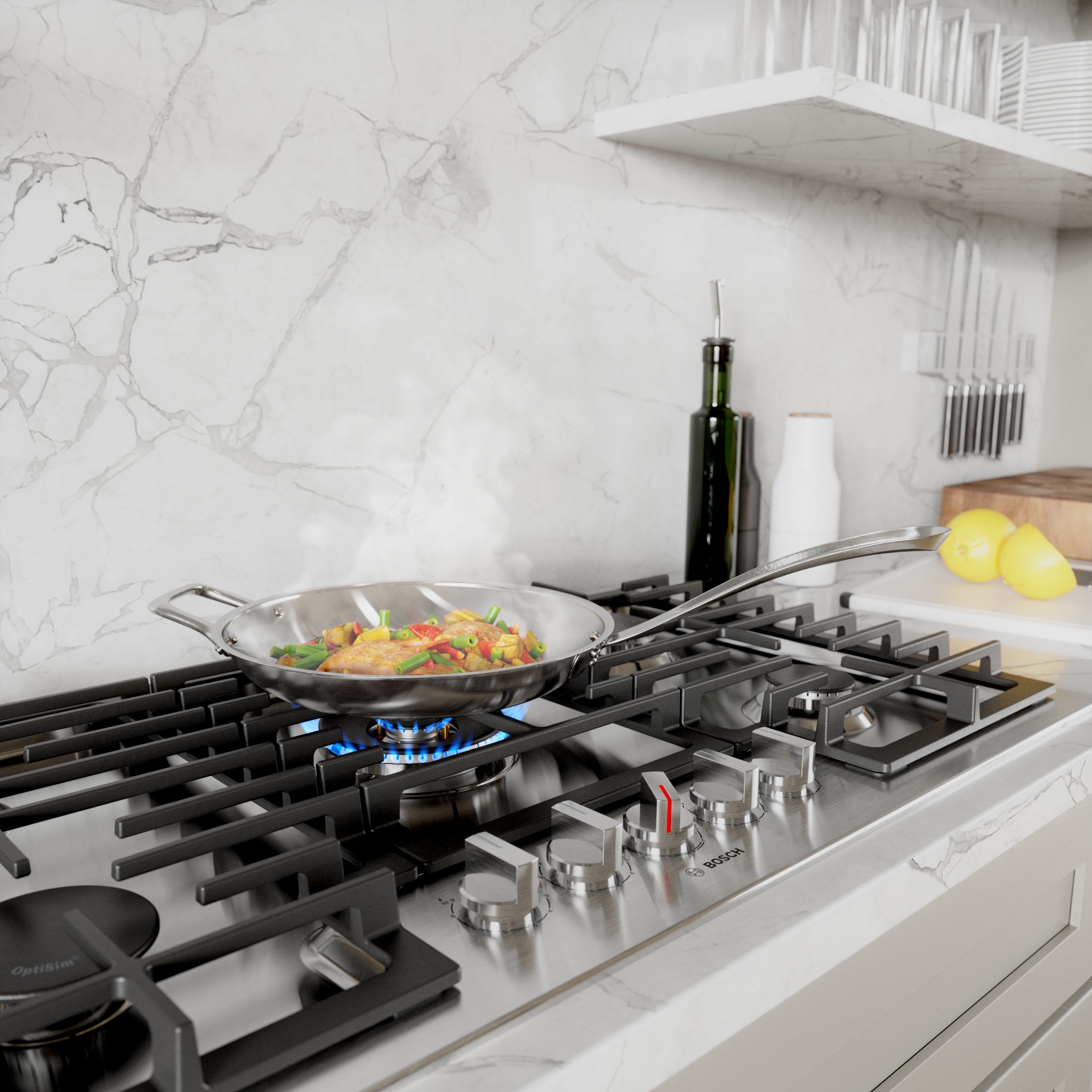 Bosch 800 Series 36-in 5 burners Stainless steel Gas Cooktop