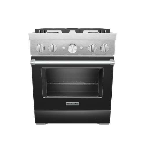 KitchenAid 30-in Deep recessed 4 burners Convection Oven Freestanding Dual Fuel Range ( Imperial Black )