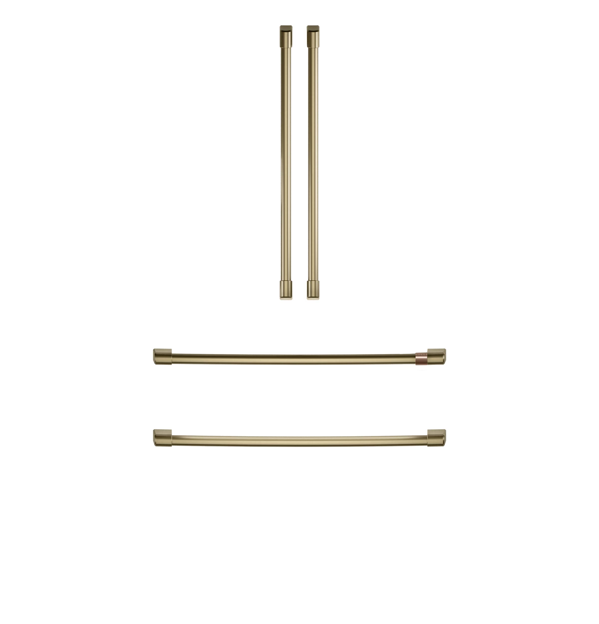 Cafe 4-door French Door Refrigerator 4 Piece Handle Kit- Brushed Brass