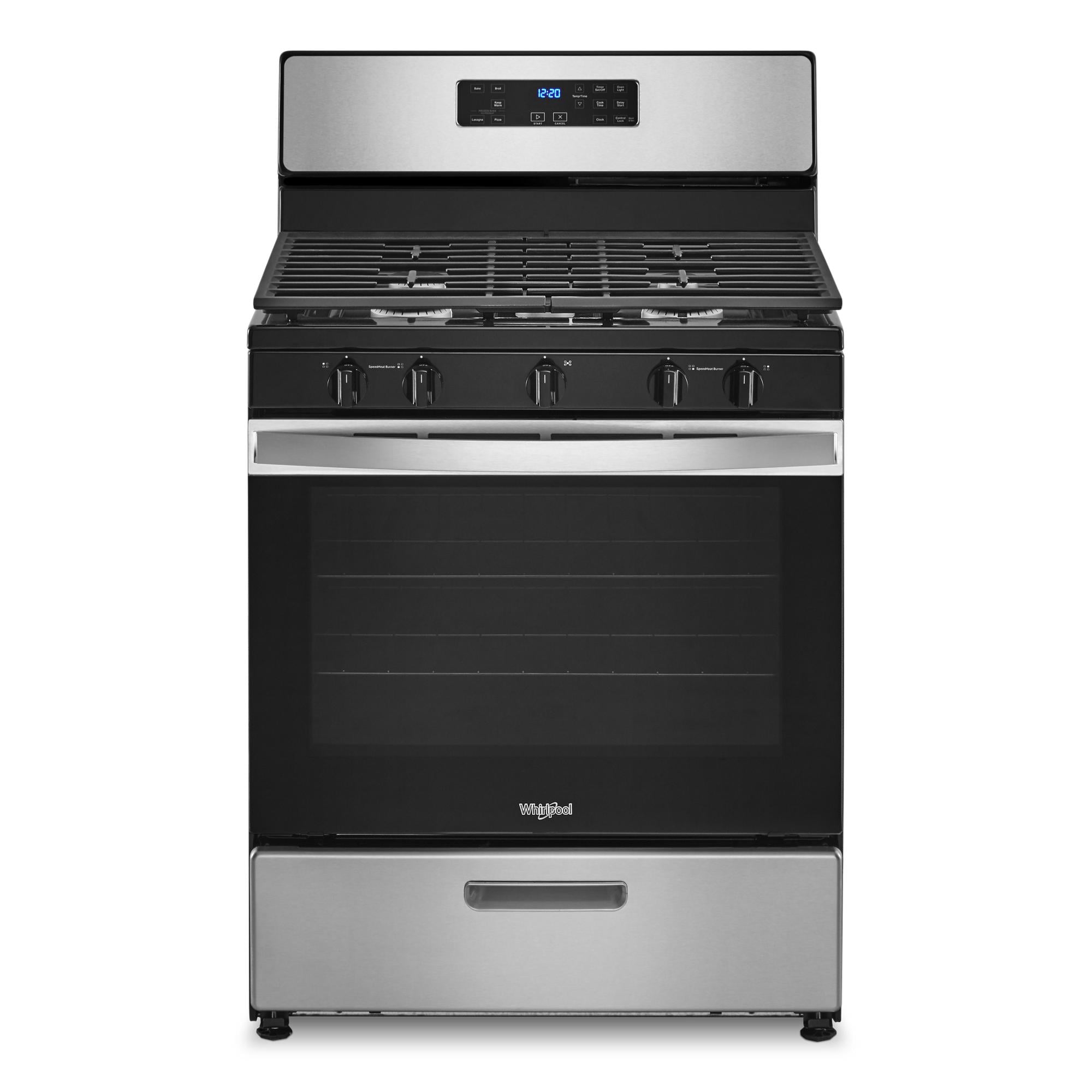 Whirlpool 30-in 5 burners 5.1-cu ft Freestanding Natural Gas Range ( Stainless Steel )