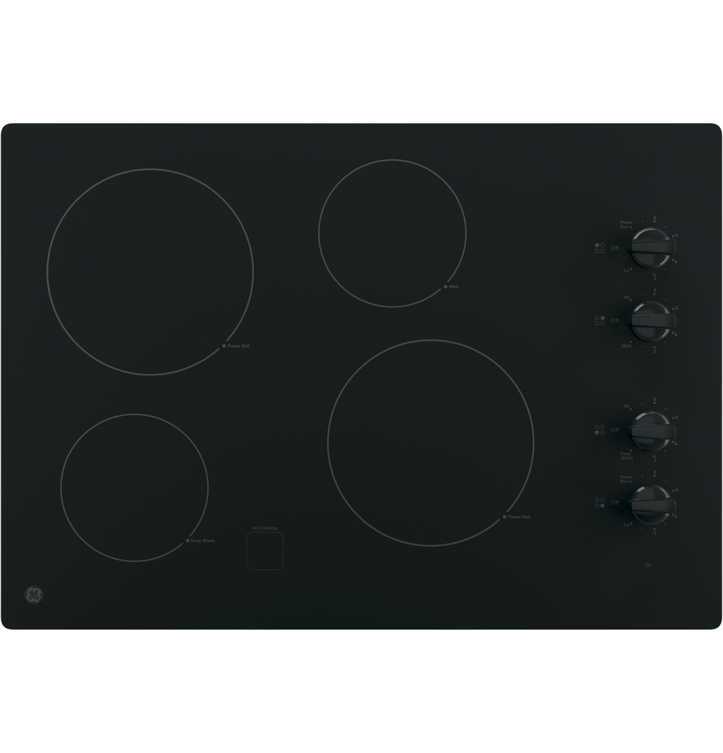 GE 30-in 4 burners Smooth Surface (Radiant) Black Electric Cooktop
