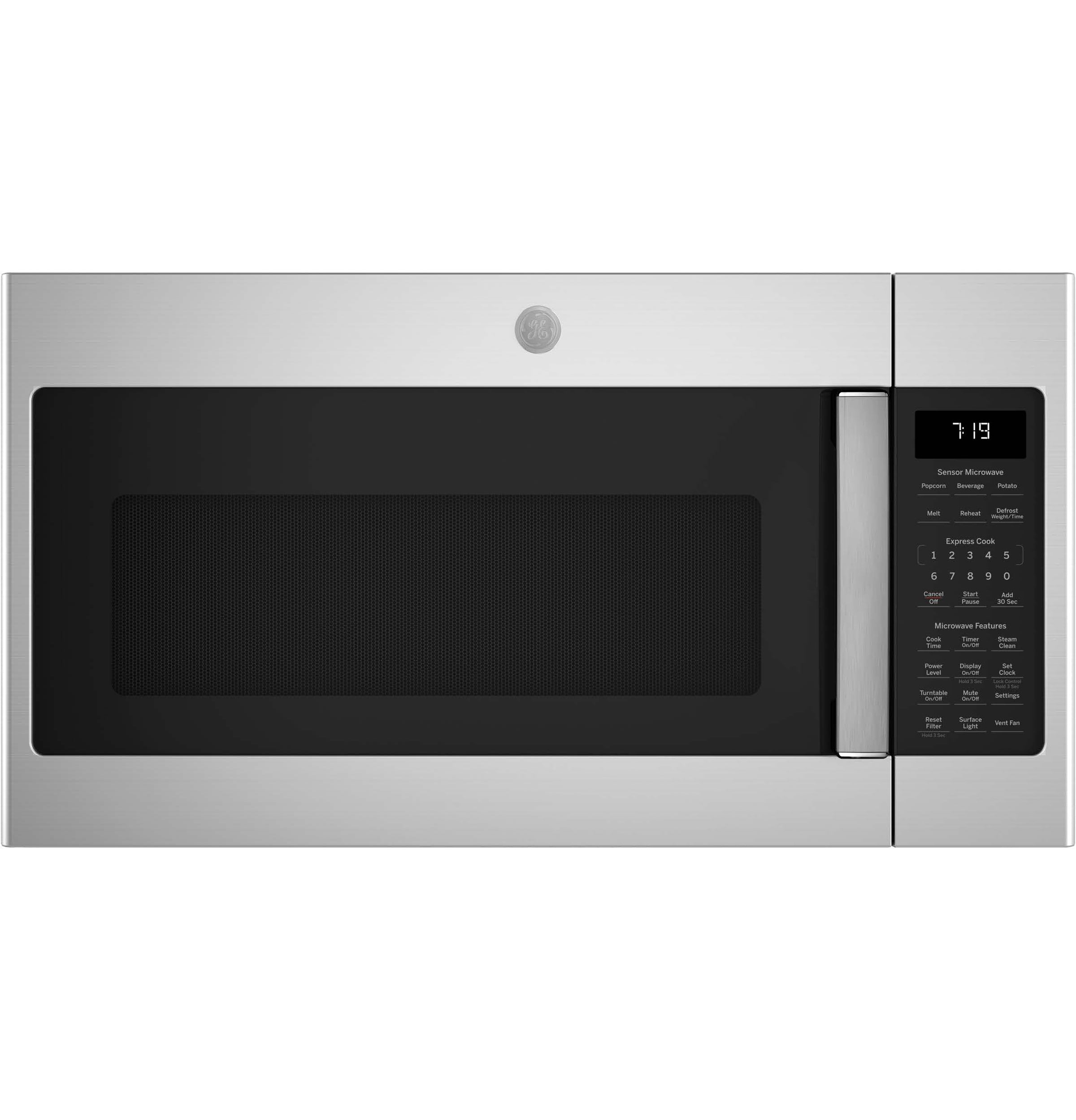 GE GE 1 9 Cu Ft Over the Range Sensor Microwave Oven with Recirculating Venting