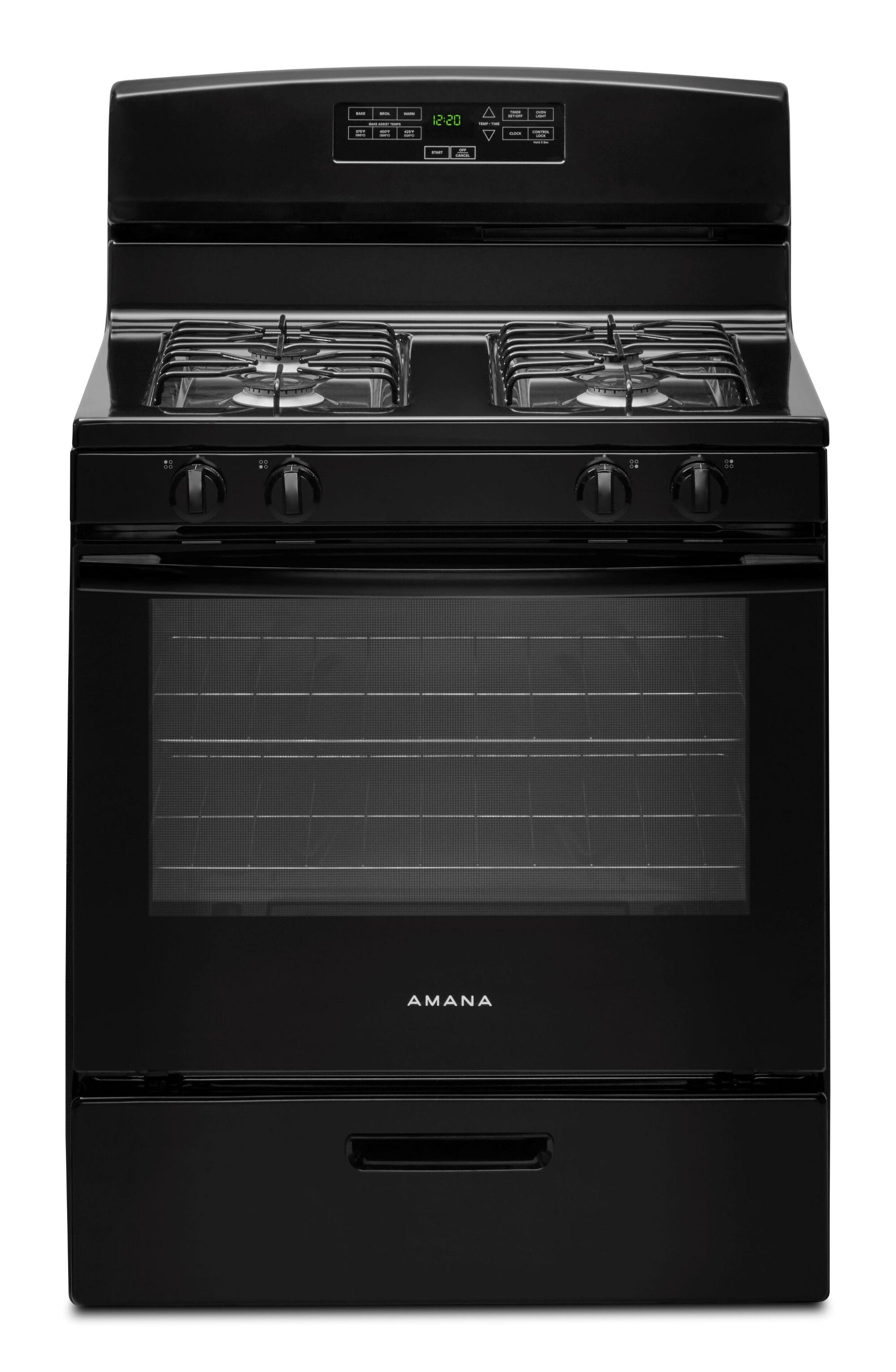 Amana 30-in 4 burners 5.1-cu ft Freestanding Natural Gas Range ( Black )