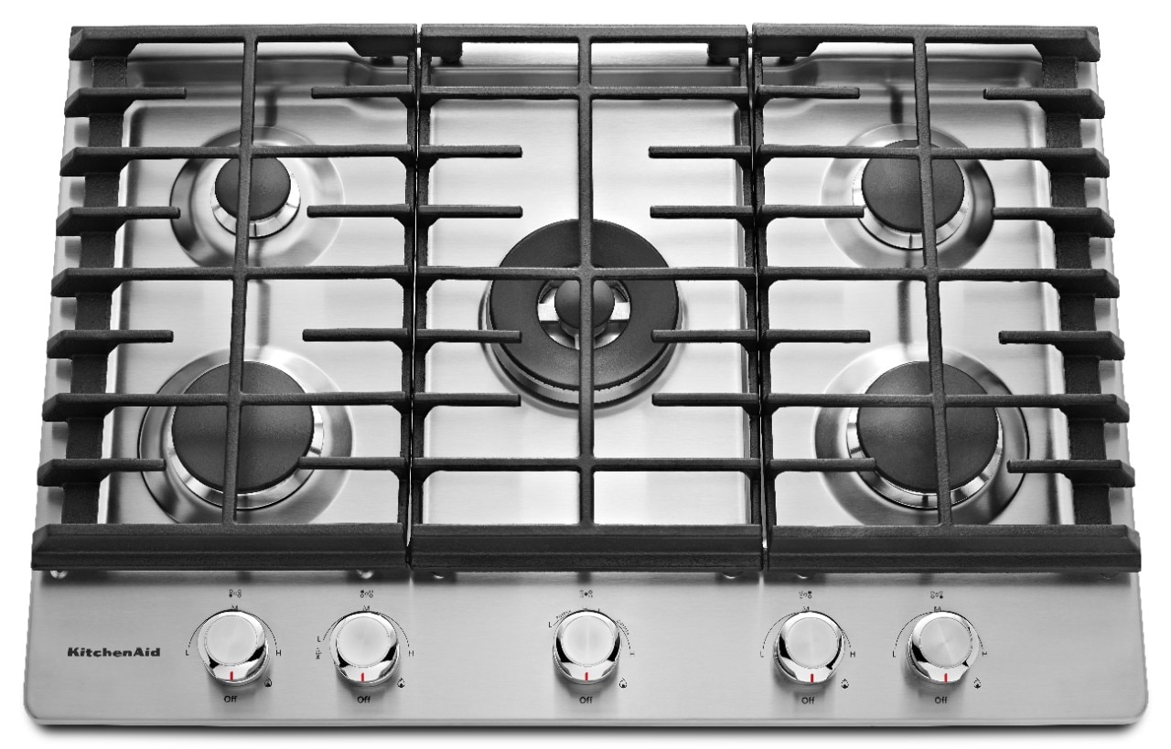 KitchenAid 30-in 5 burners Stainless steel Gas Cooktop