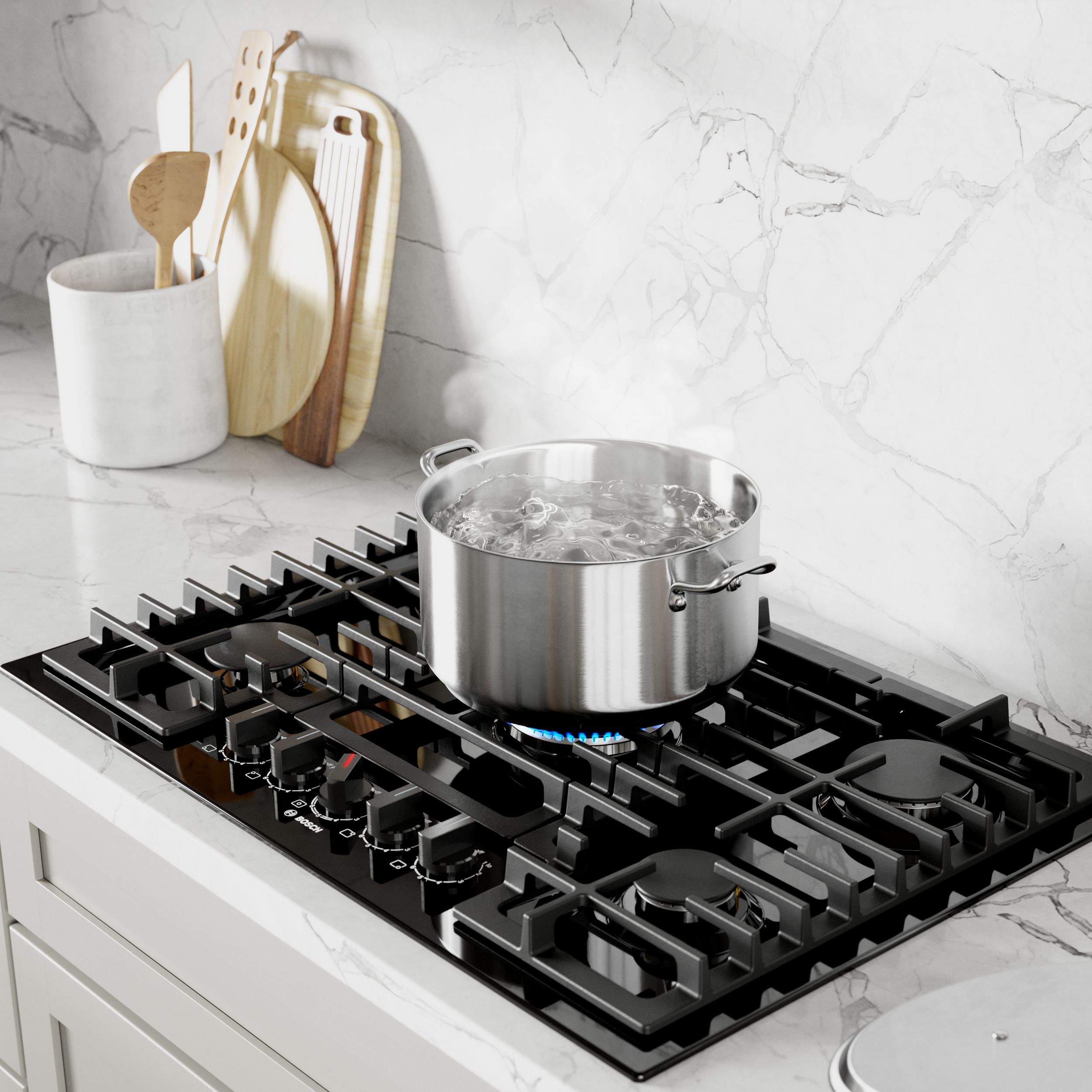 Bosch 800 Series 30-in 4 burners Stainless steel Gas Cooktop