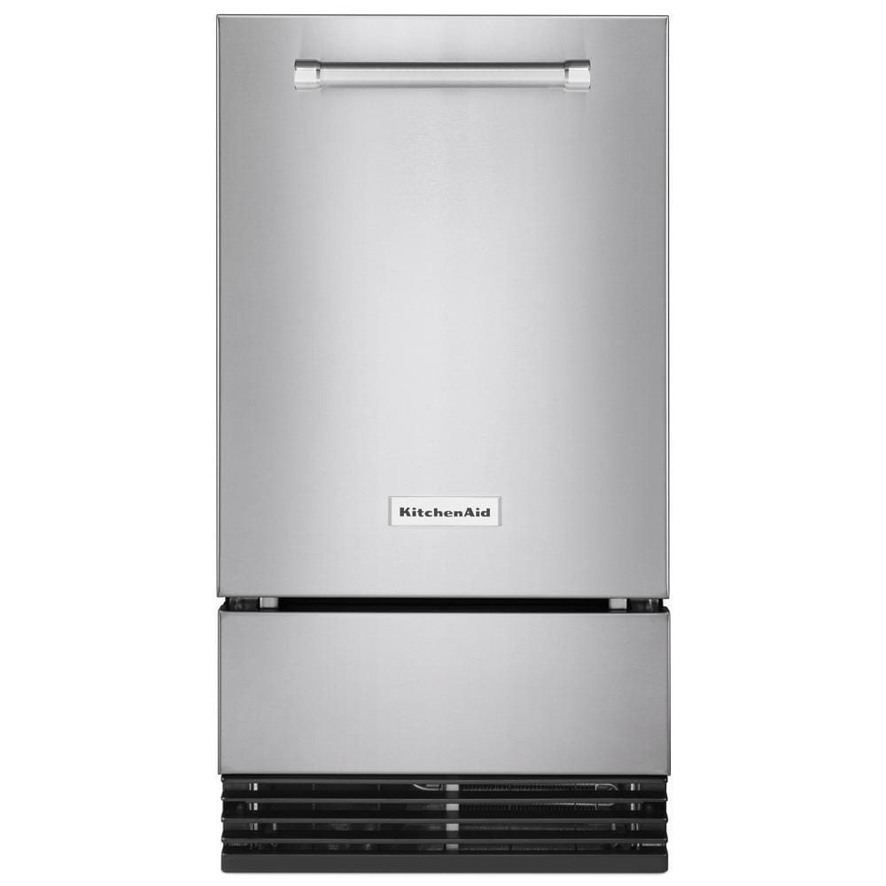 KitchenAid 22 8 lb Drop Down Door Built In Ice Maker Stainless Steel with PRINTSHIELD