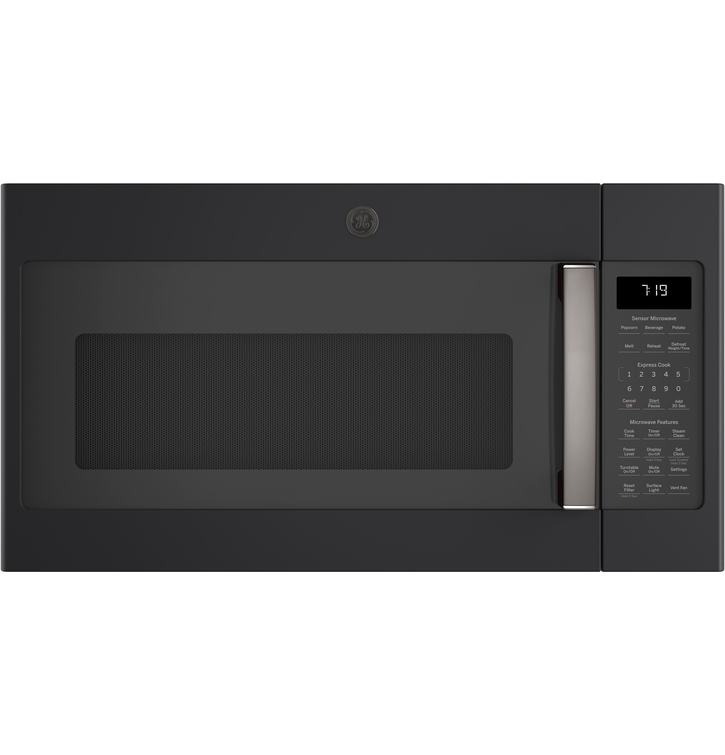 GE 1 9 cu ft Over the Range Microwave with Sensor Cooking Fingerprint Resistant Black Slate
