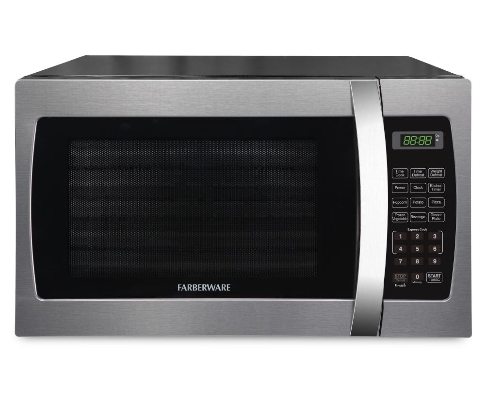 Farberware 1 3 cu ft 1000 Countertop Microwave Stainless Steel Black
