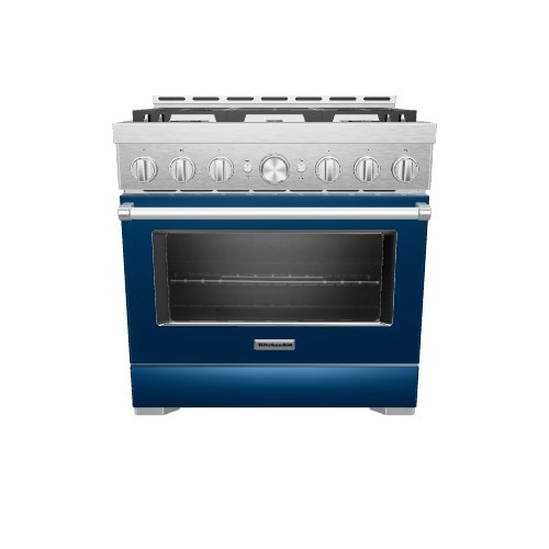 KitchenAid 36-in 6 burners 5.1-cu ft Convection Oven Freestanding Natural Gas Range ( Ink Blue )