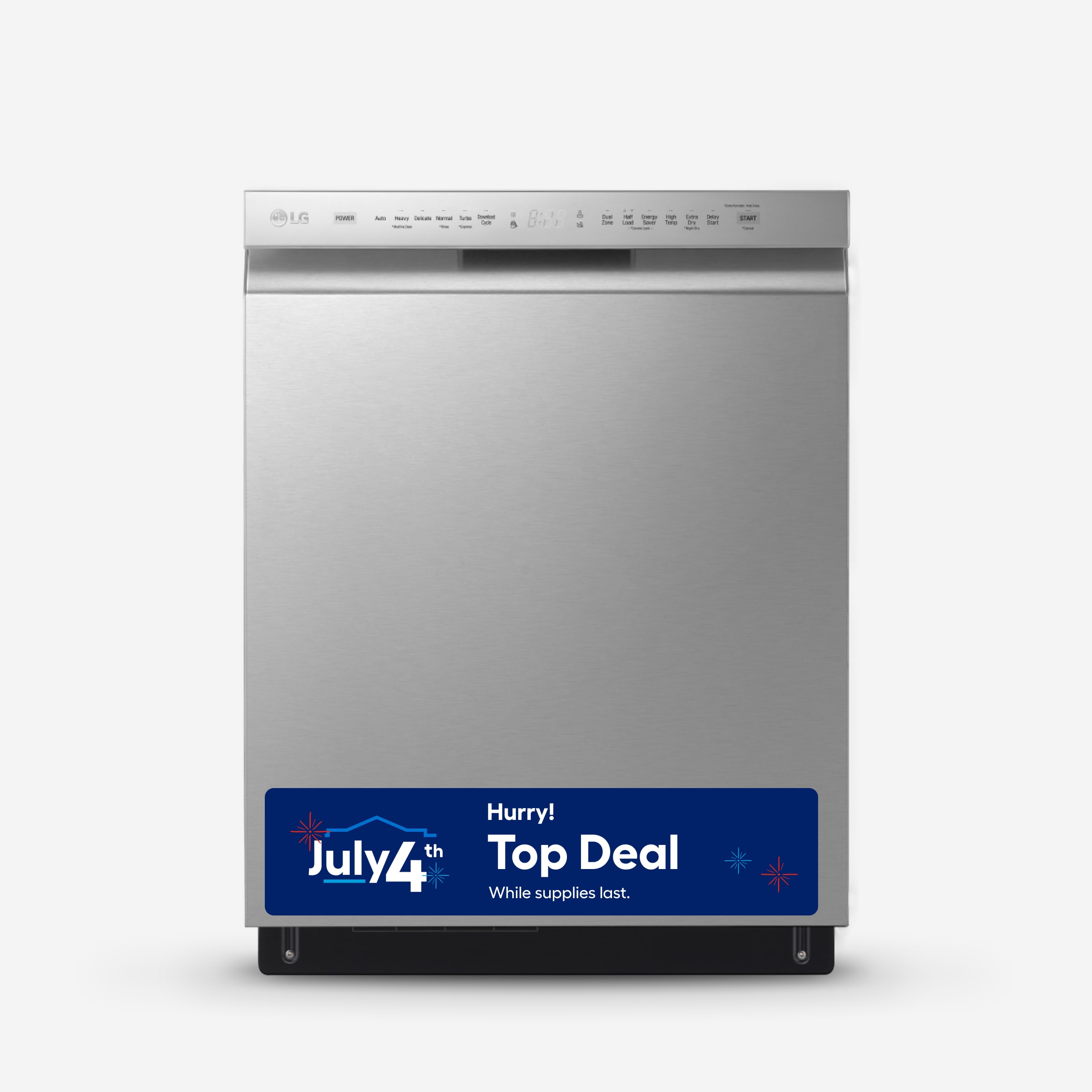 LG QuadWash 24-in Front Control Built-in Dishwasher With Third Rack ( PrintProof Stainless Steel ) ENERGY STAR, 48-Decibel Very Quiet Sound Level